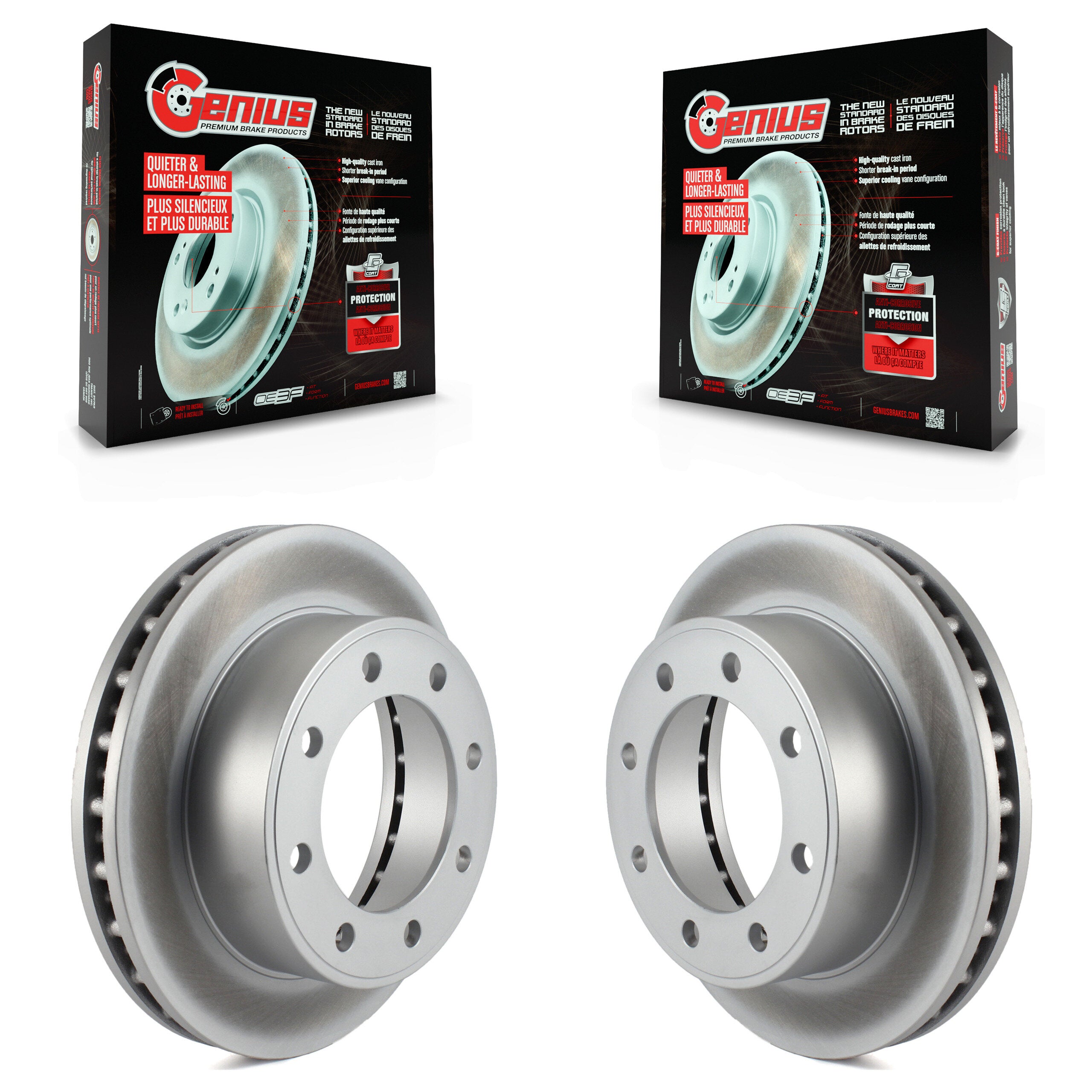 Genius KG-100072 Disc Brake Rotor for 1999-2005 Ford F-350 Super Duty, Ford F-450 Super Duty and More - Front