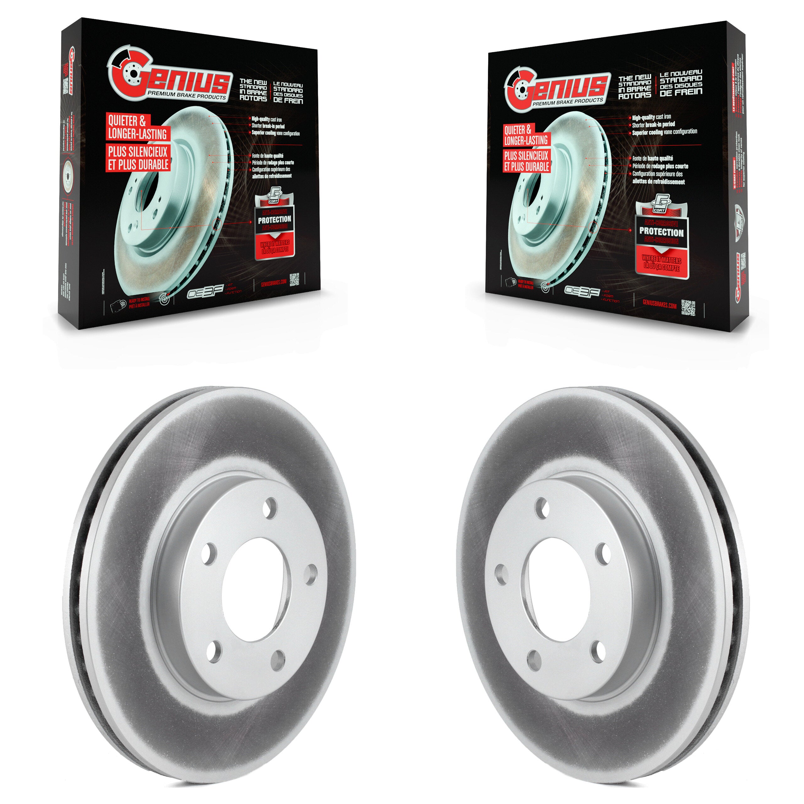 Genius KG-100074 Disc Brake Rotor for 2001-2007 Mercury Mariner, Ford Escape, Mazda Tribute - Front