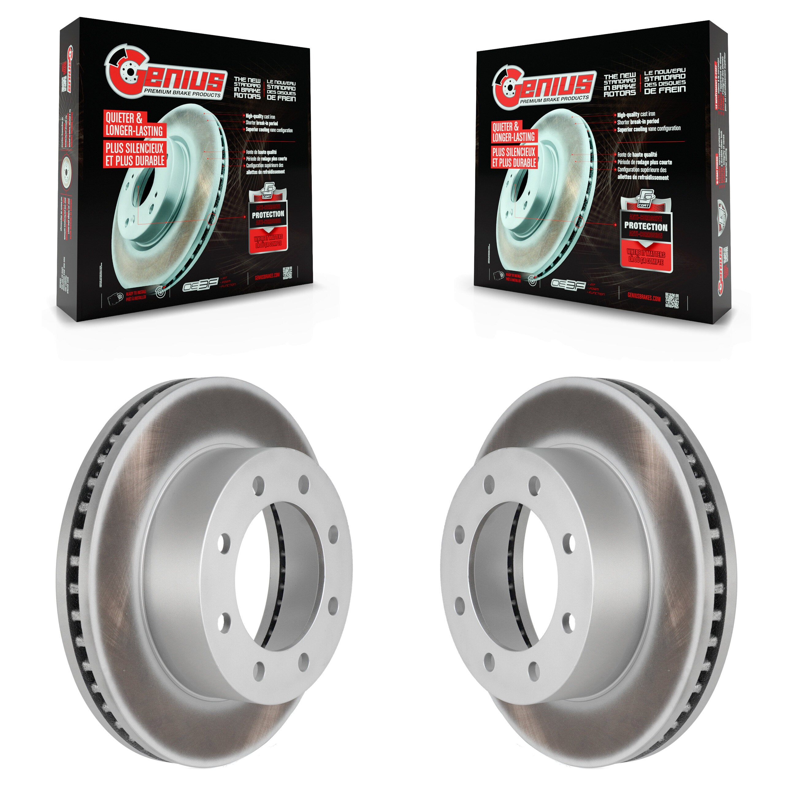 Genius KG-100082 Disc Brake Rotor for 2005-2013 Ford F-250 Super Duty, Ford F-450 Super Duty, Ford F-350 Super Duty - Front