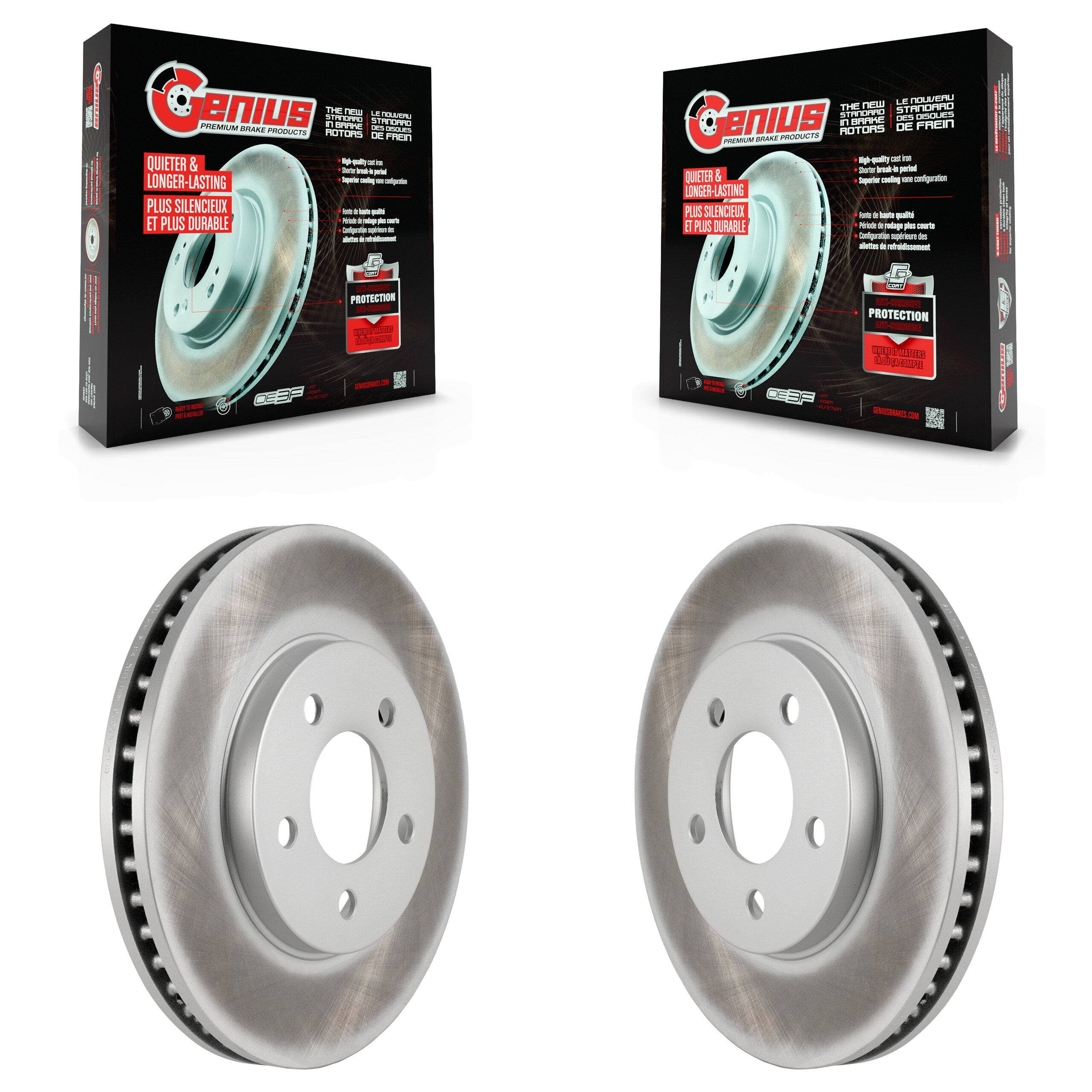 Genius KG-100085 Disc Brake Rotor for 2005-2010 Ford Mustang - Front