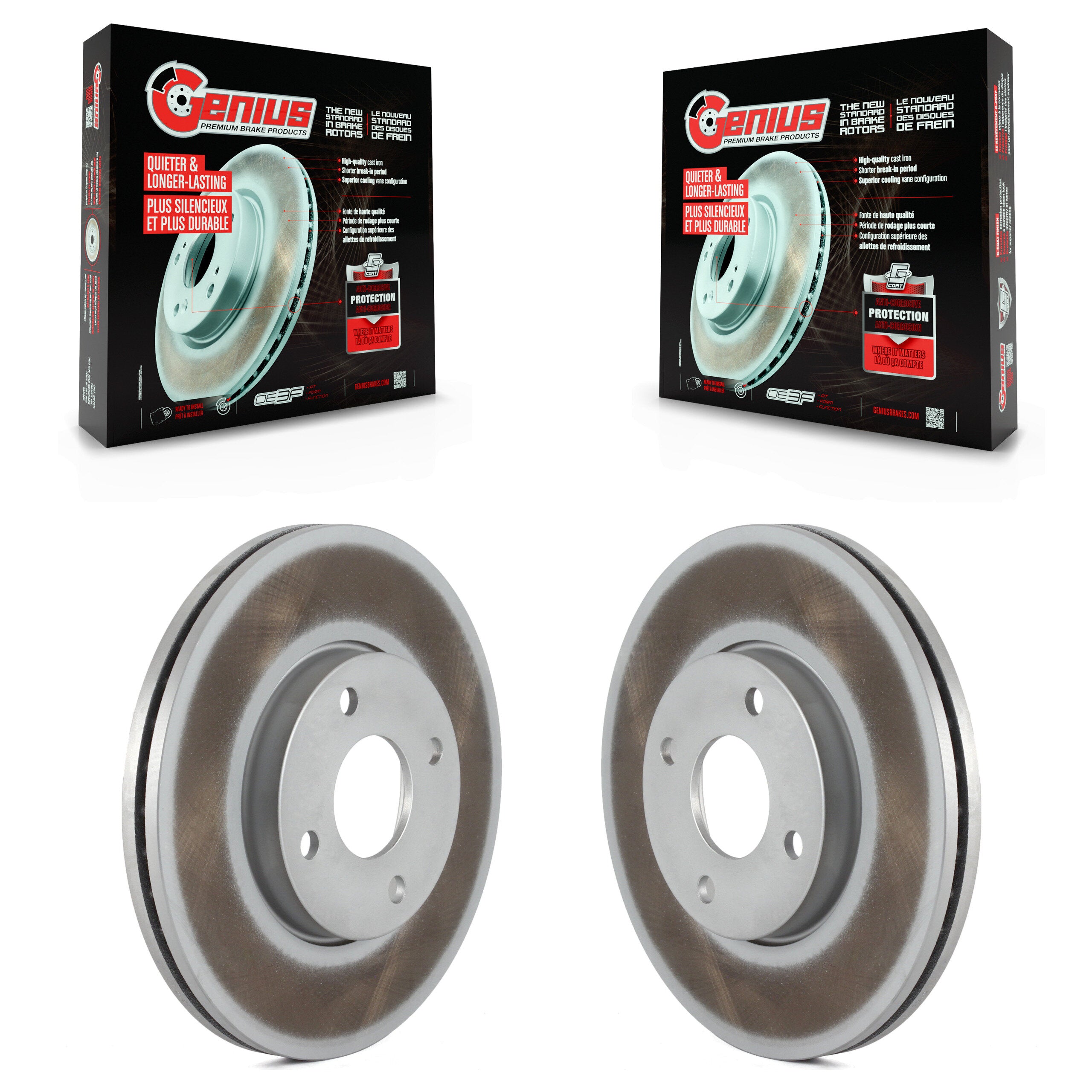 Genius KG-100086 Disc Brake Rotor for 2005-2007 Ford Focus - Front
