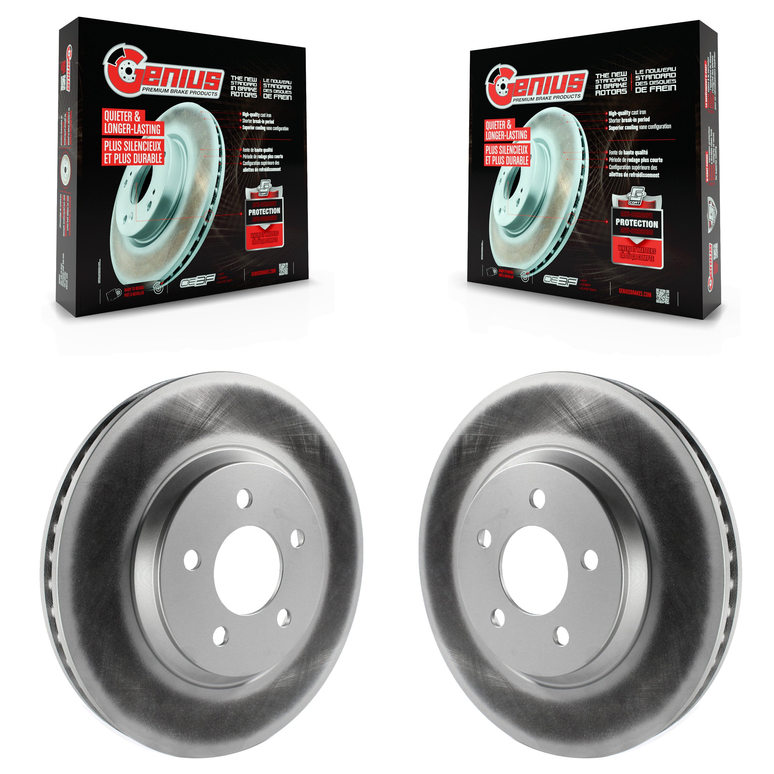 Genius KG-100087 Disc Brake Rotor for 2005-2014 Ford Mustang - Front
