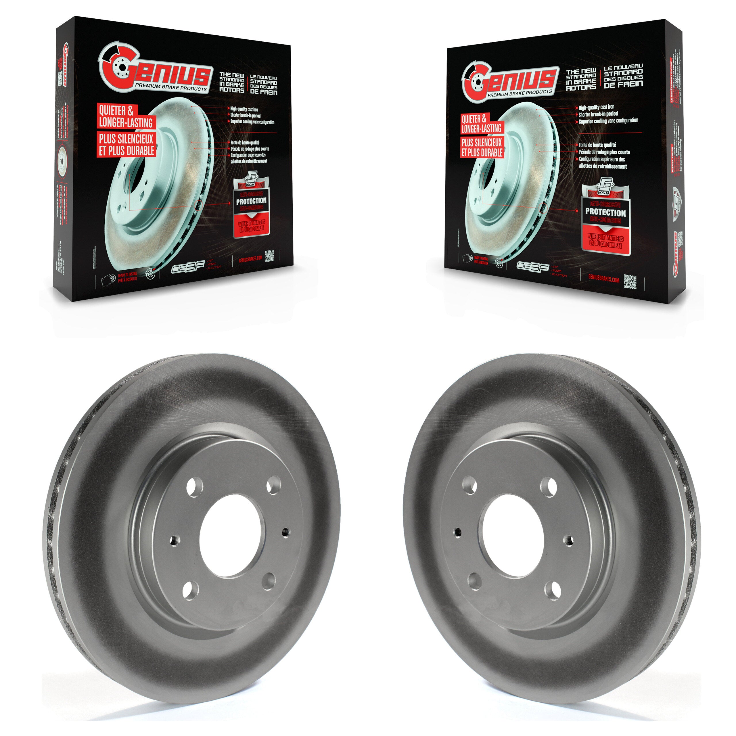Genius KG-100094 Disc Brake Rotor for 2008-2011 Ford Focus - Front
