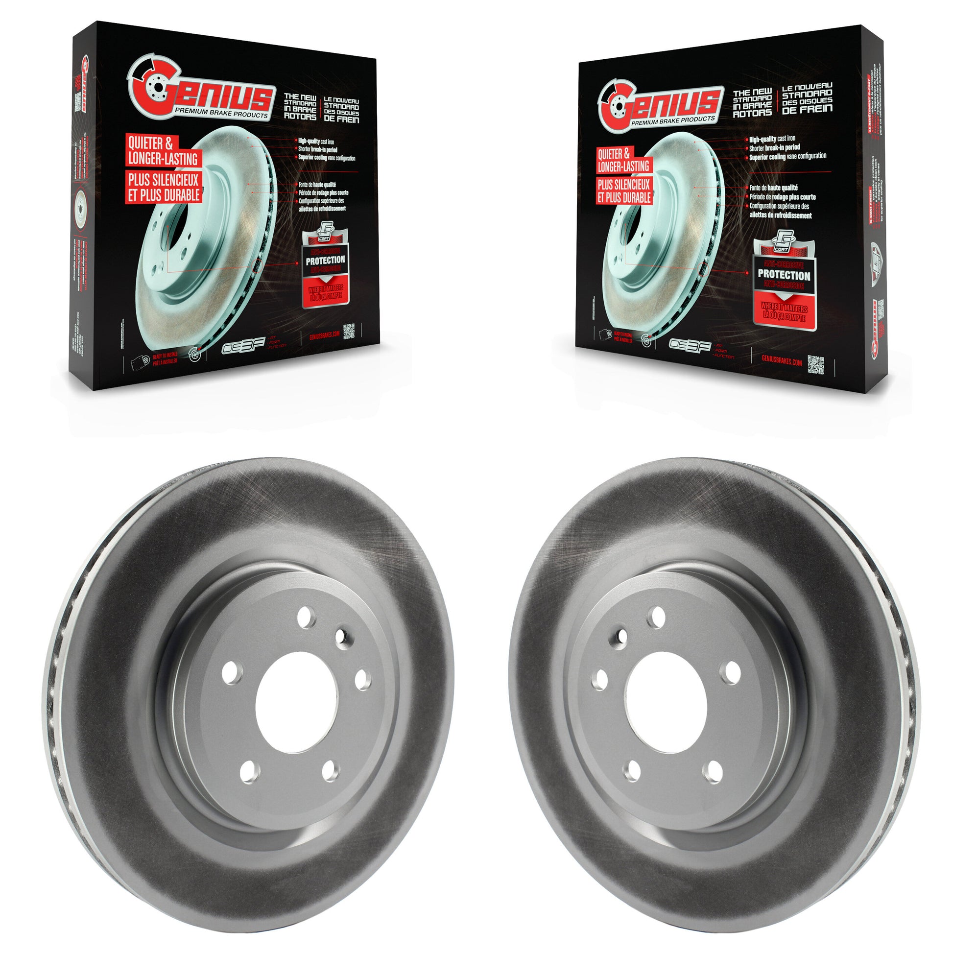 Genius KG-100097 Disc Brake Rotor for 2009-2019 Ford Explorer, Ford Taurus and More - Front