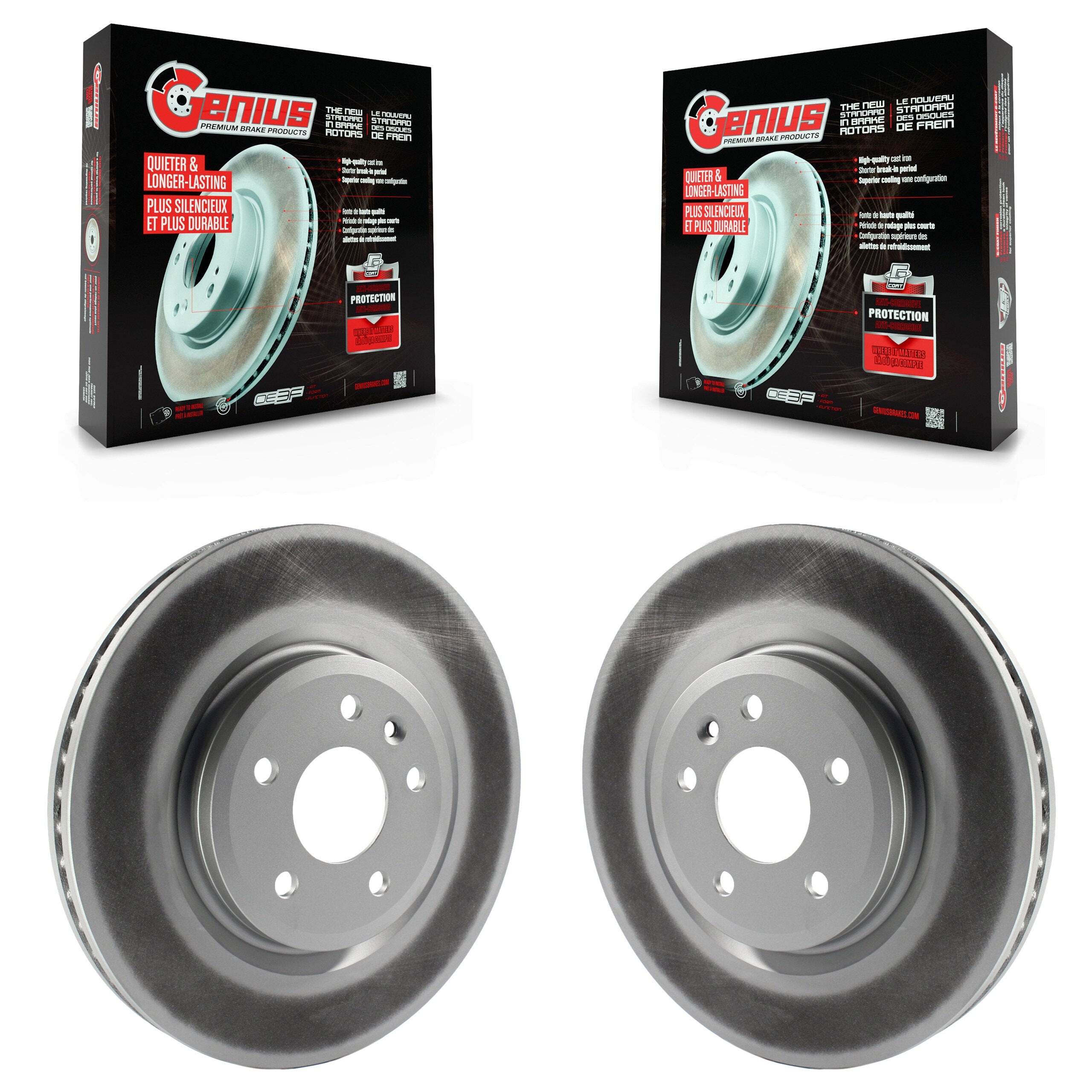 Genius KG-100097 Disc Brake Rotor for 2009-2019 Ford Explorer, Ford Taurus and More - Front