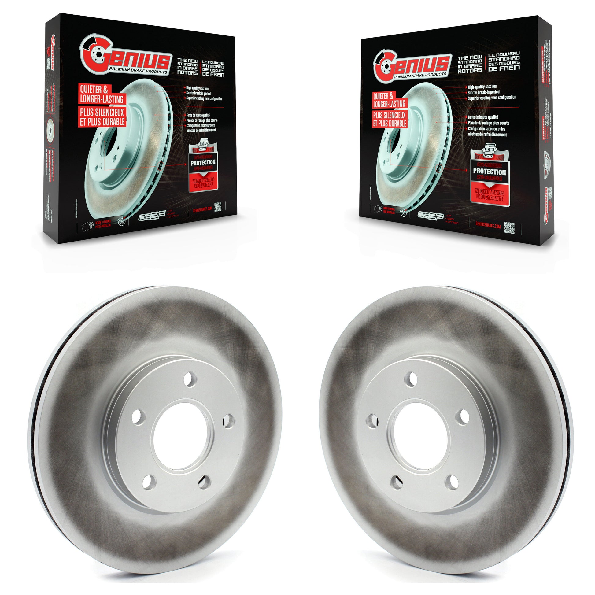 Genius KG-100098 Disc Brake Rotor for 2010-2013 Ford Transit Connect - Front