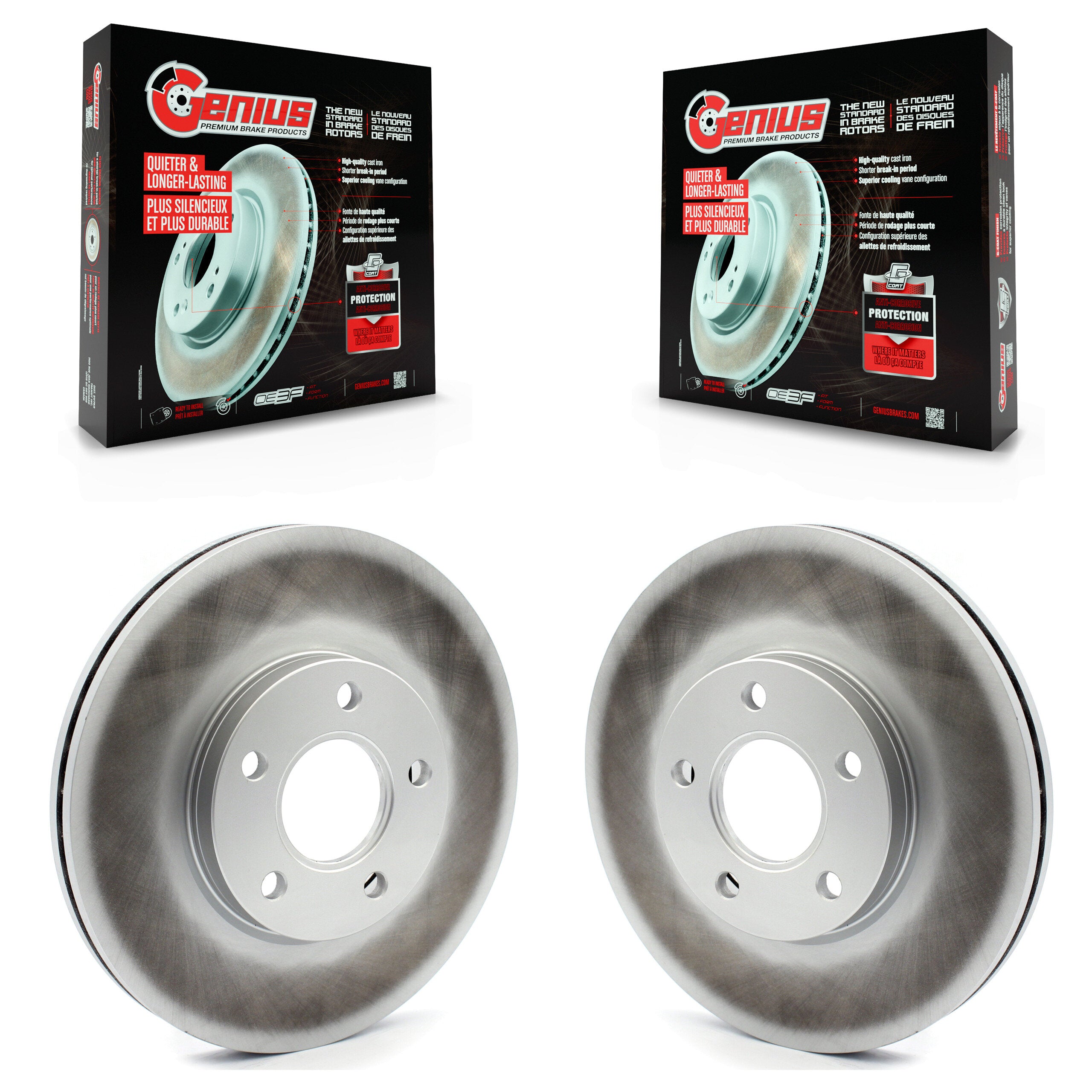 Genius KG-100098 Disc Brake Rotor for 2010-2013 Ford Transit Connect - Front