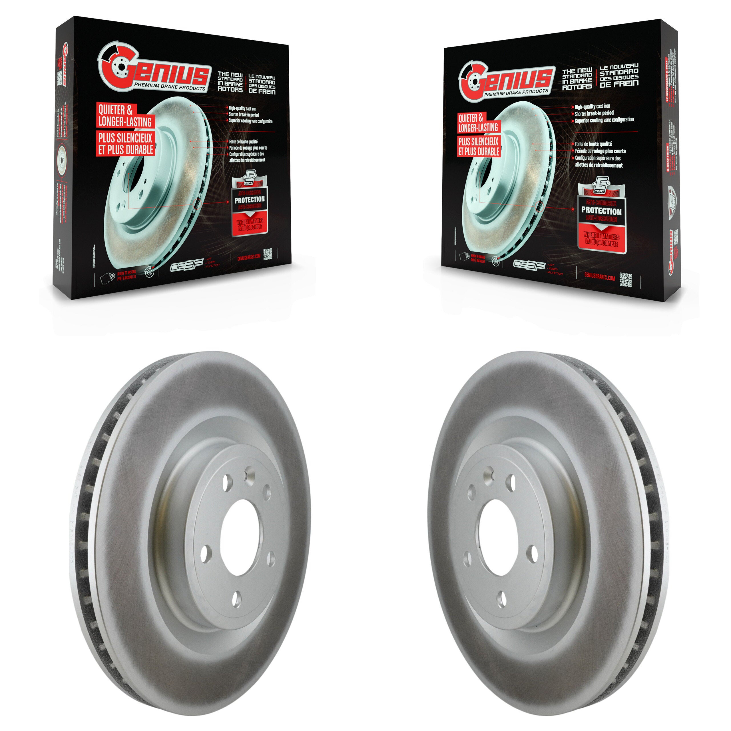 Genius KG-100100 Disc Brake Rotor for 2011-2014 Ford Mustang - Front