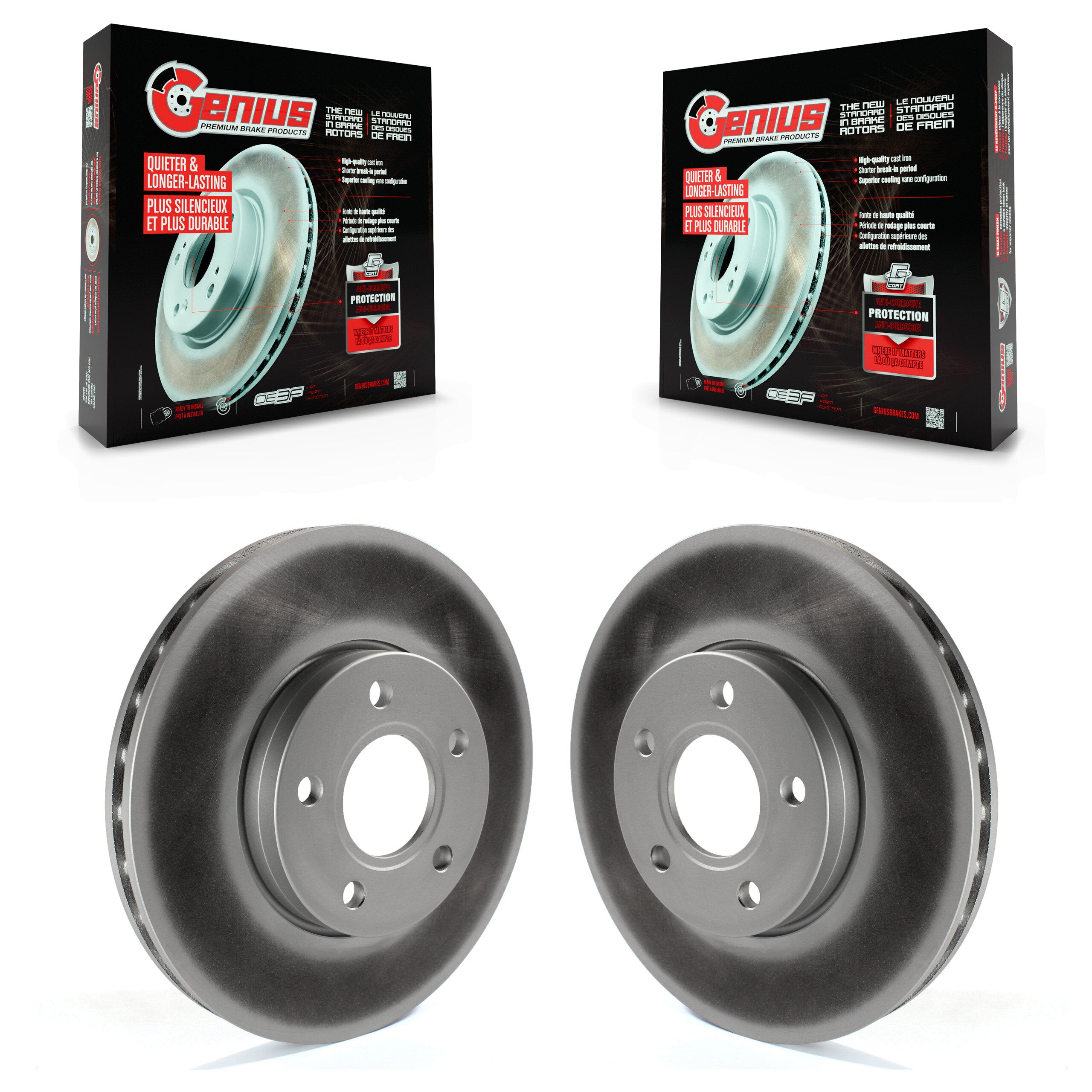 Genius KG-100102 Disc Brake Rotor for 2012-2018 Ford C-Max, Ford Focus - Front