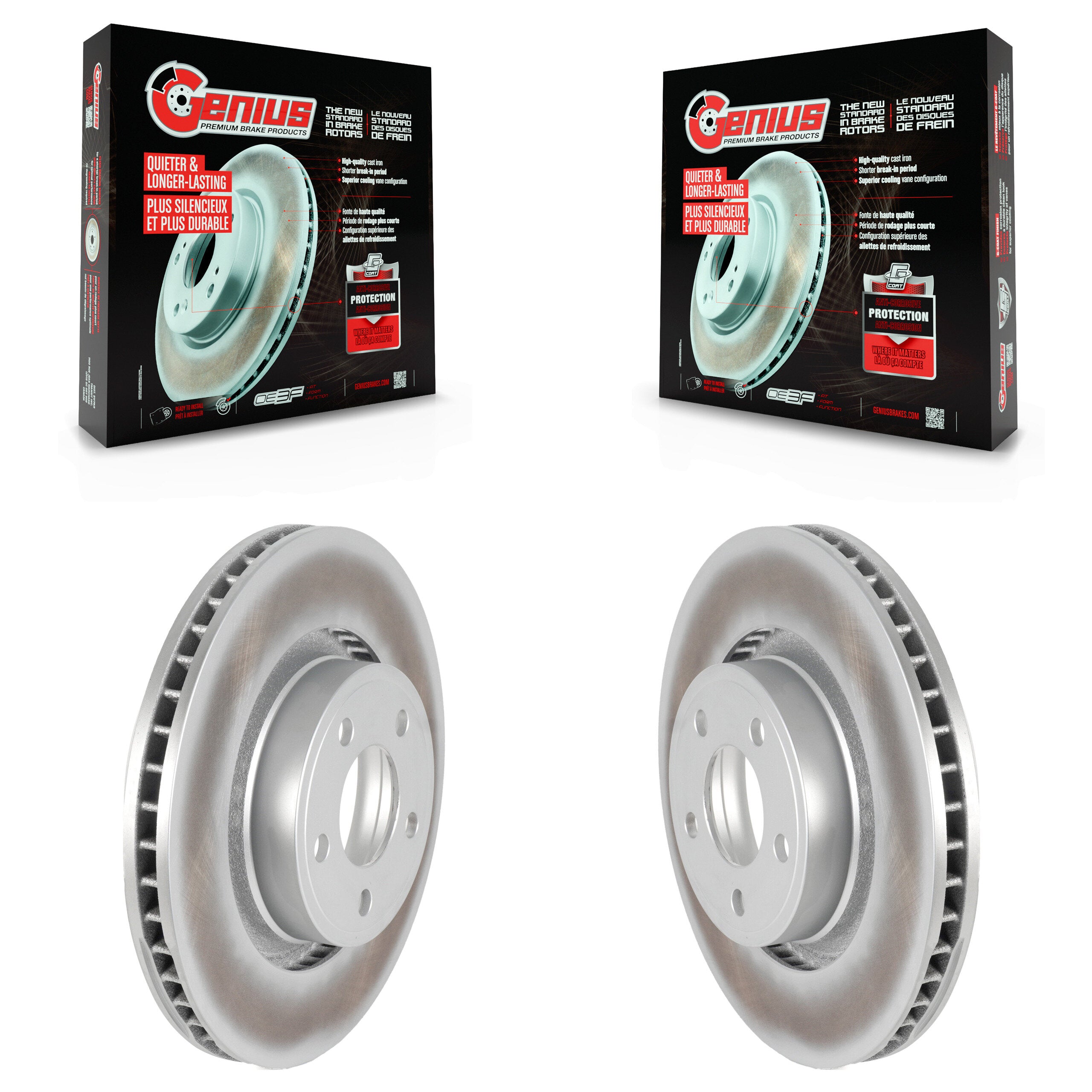 Genius KG-100108 Disc Brake Rotor for 2015-2020 Ford Mustang - Front