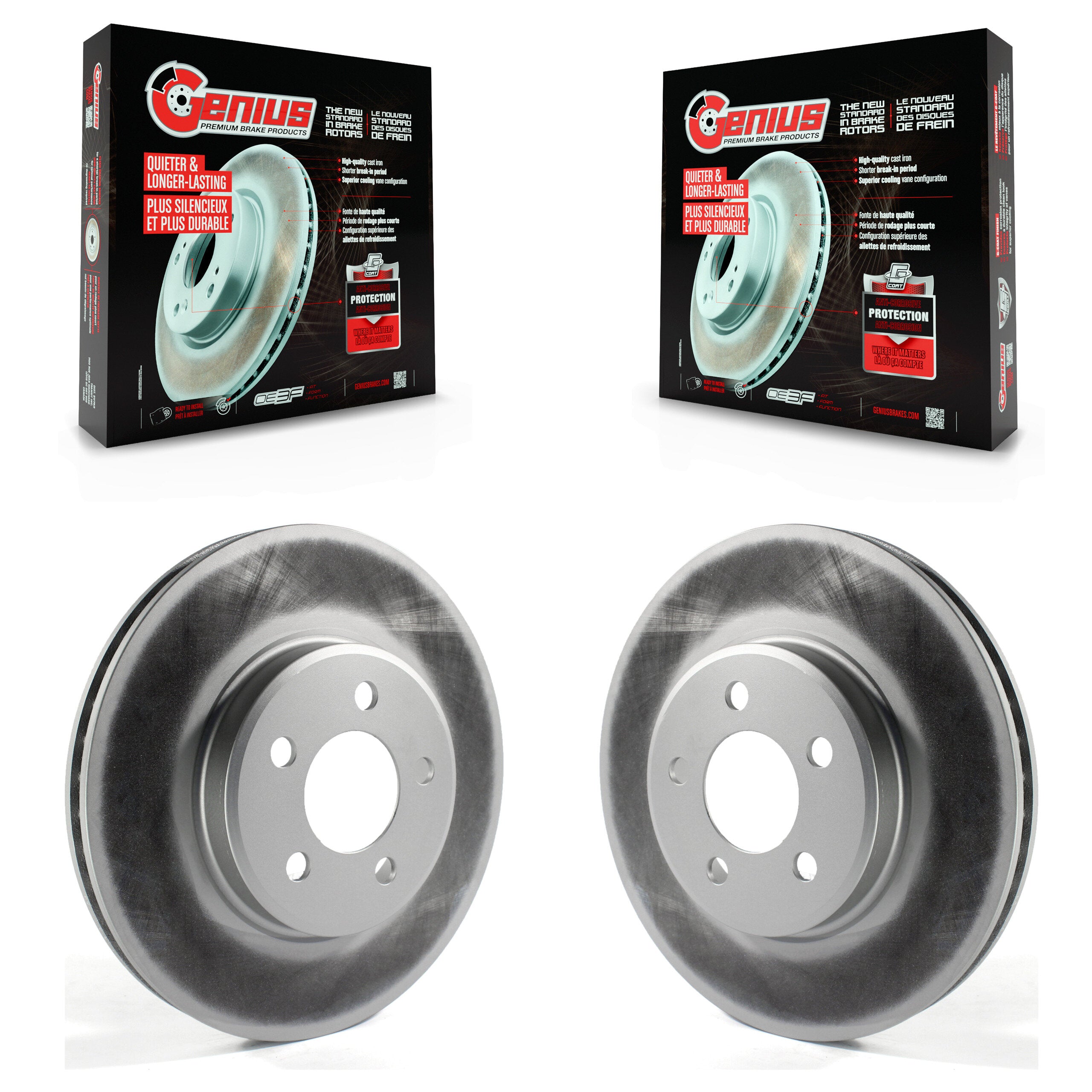 Genius KG-100127 Disc Brake Rotor for 2005-2023 Chrysler 300, Dodge Challenger and More - Front