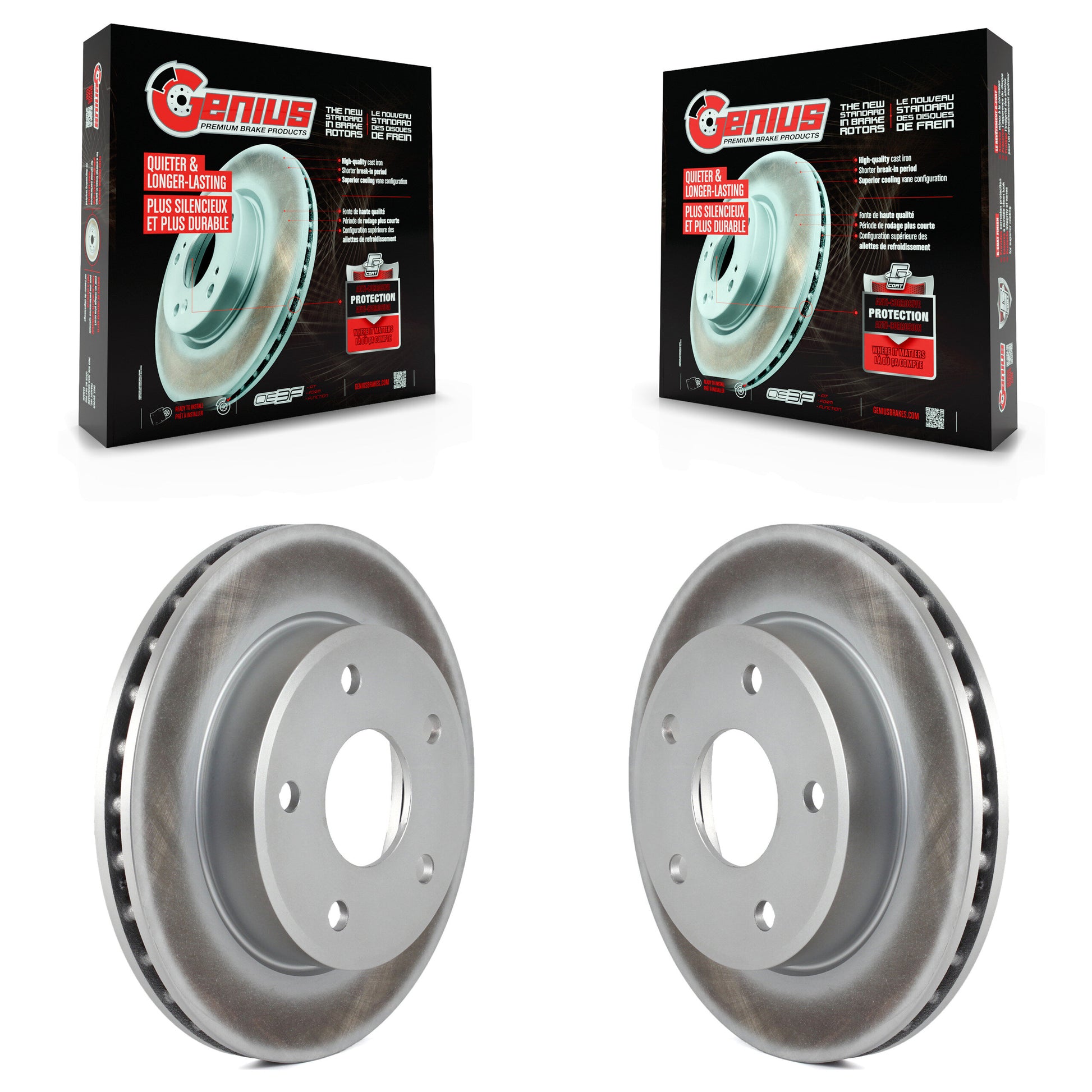 Genius KG-100129 Disc Brake Rotor for 2005-2011 Ram Dakota, Mitsubishi Raider, Dodge Dakota - Front