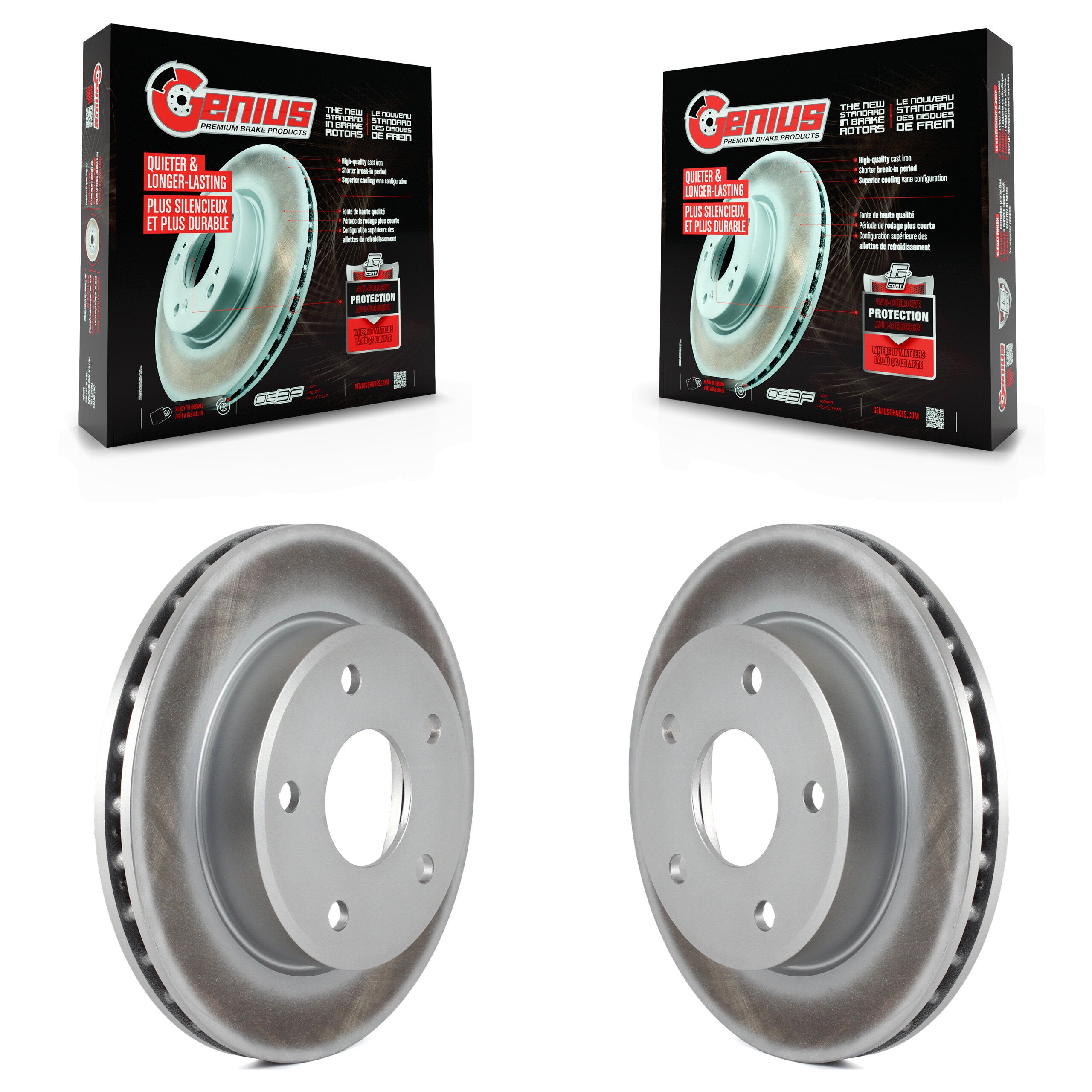 Genius KG-100129 Disc Brake Rotor for 2005-2011 Ram Dakota, Mitsubishi Raider, Dodge Dakota - Front