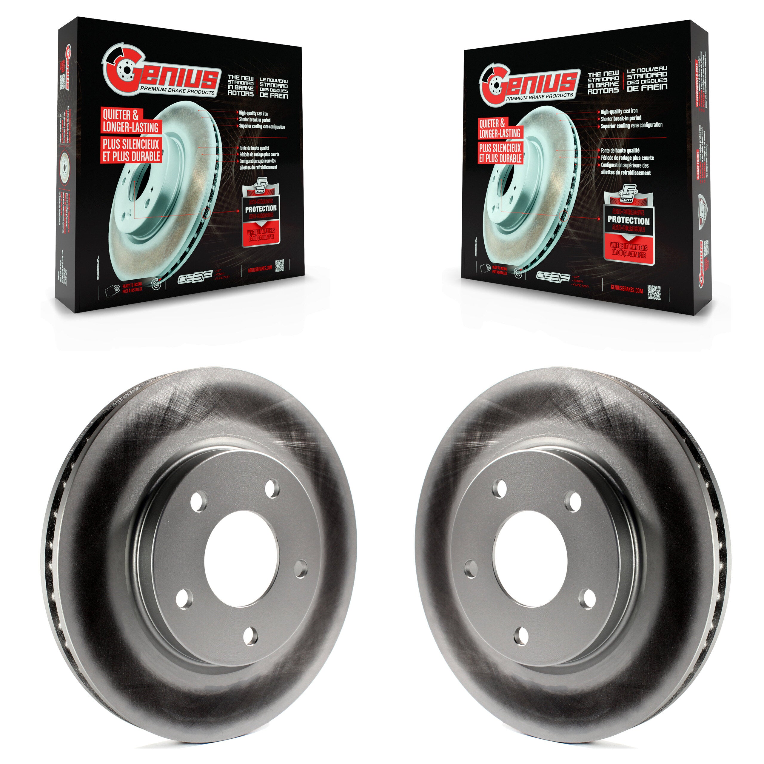 Genius KG-100133 Disc Brake Rotor for 2007-2017 Mitsubishi Lancer, Dodge Caliber - Front