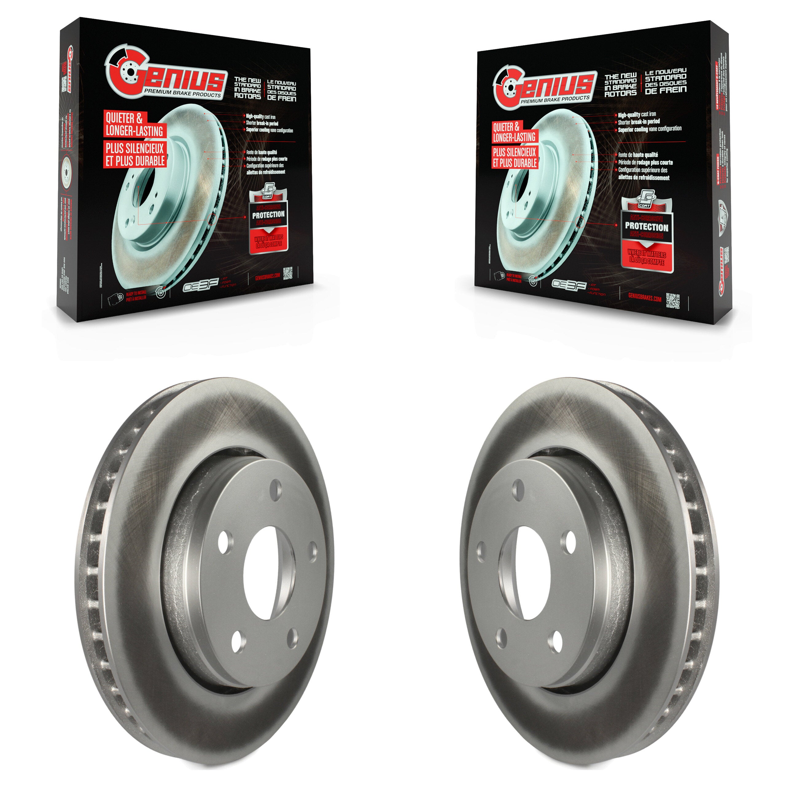 Genius KG-100135 Disc Brake Rotor for 2007-2018 Jeep Wrangler JK, Jeep Wrangler - Front
