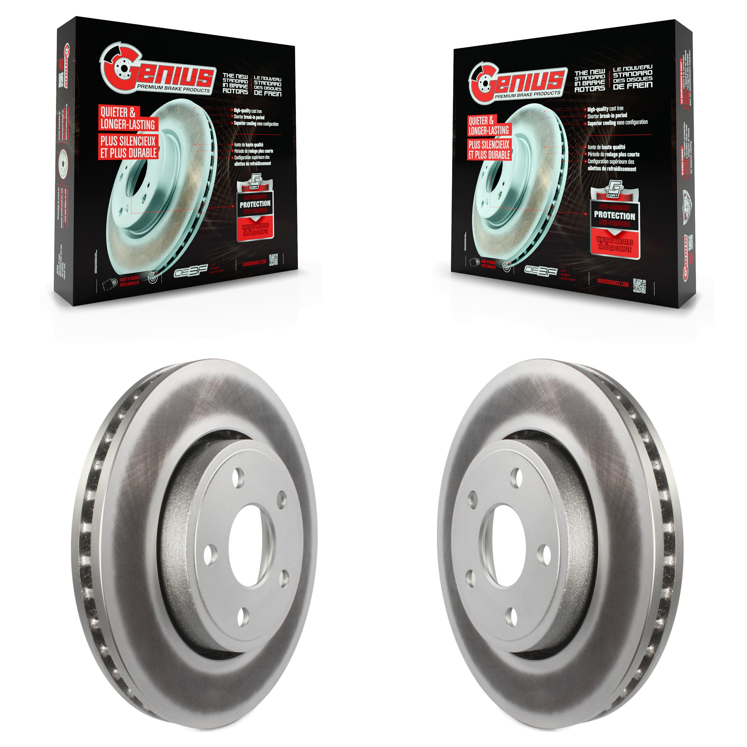 Genius KG-100142 Disc Brake Rotor for 2011-2024 Dodge Durango, Jeep Grand Cherokee - Front