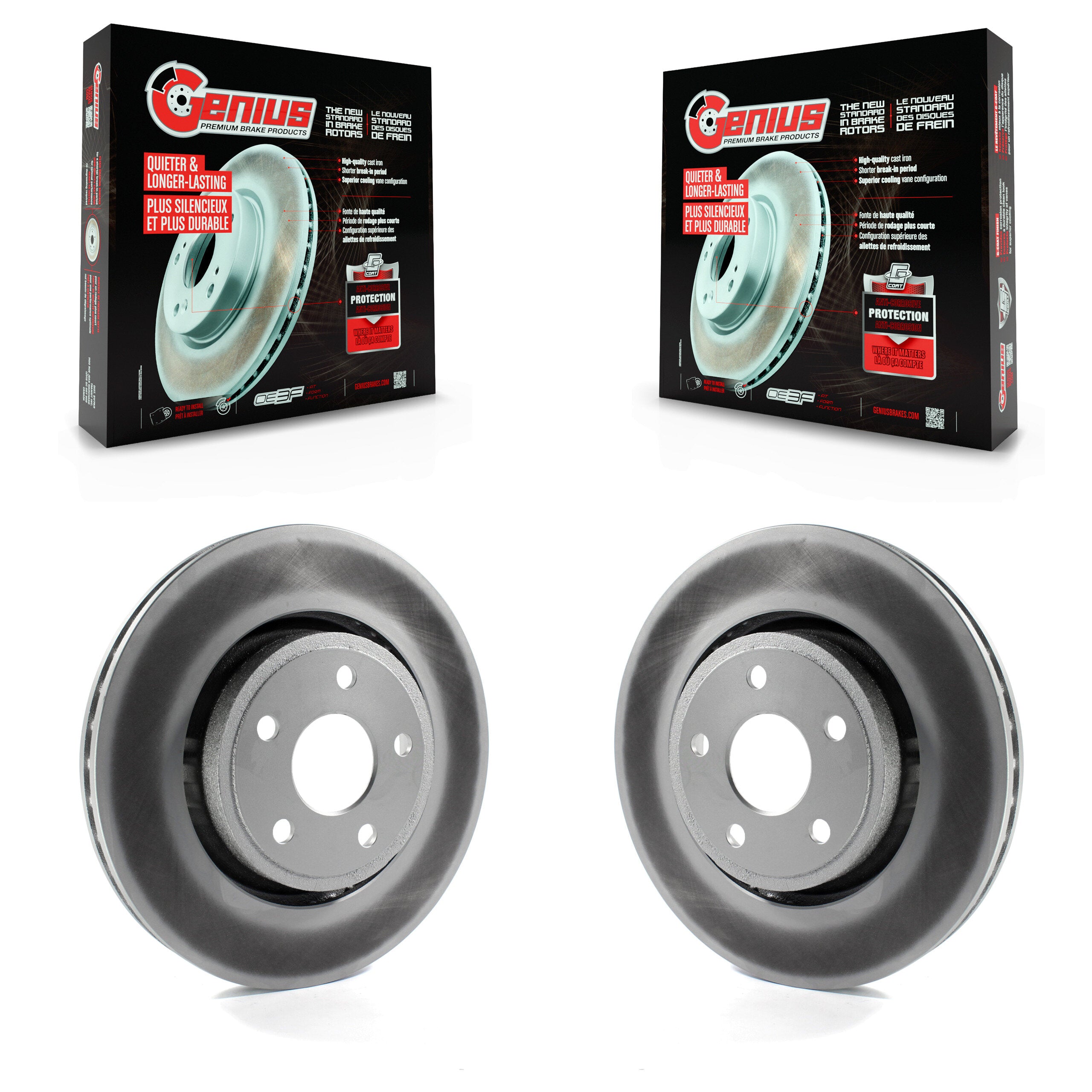 Genius KG-100143 Disc Brake Rotor for 2011-2024 Jeep Grand Cherokee WK, Dodge Durango, Jeep Grand Cherokee - Front