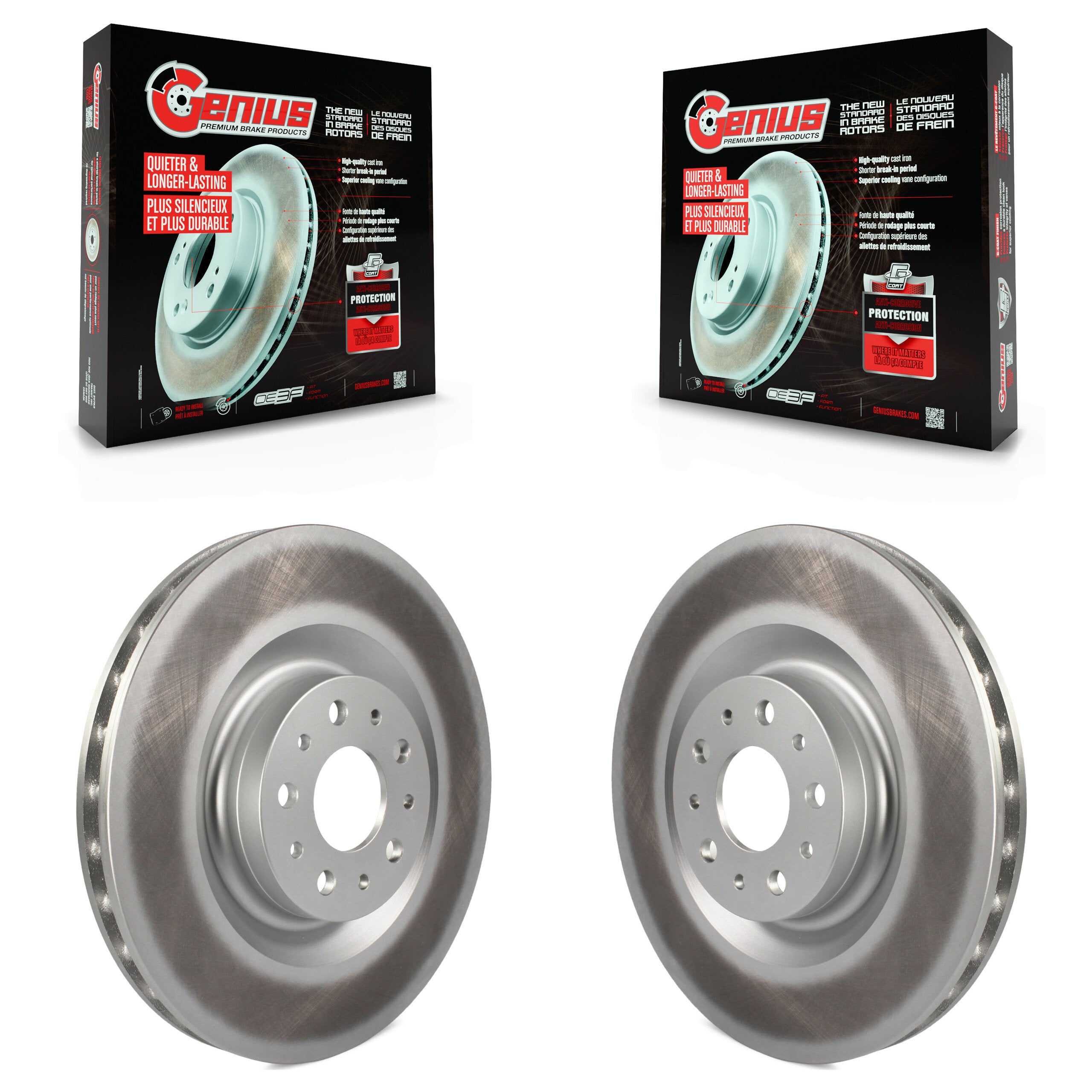 Genius KG-100148 Disc Brake Rotor for 2014-2020 Fiat 500L - Front