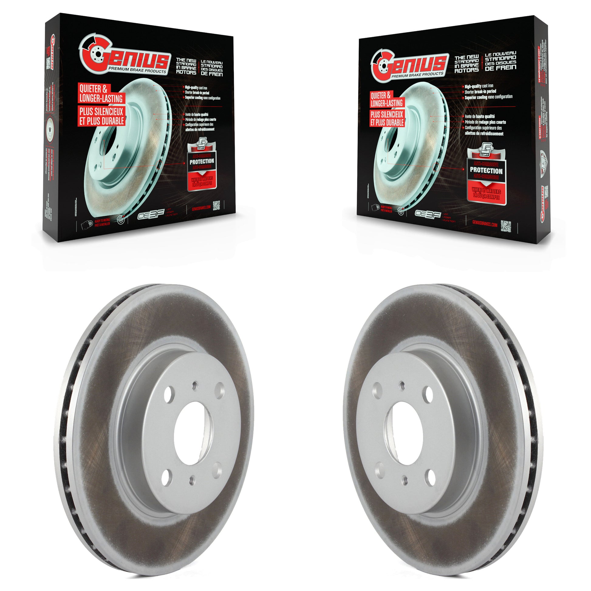 Genius KG-100155 Disc Brake Rotor for 1993-2003 Toyota Prius, Chevrolet Prizm and More - Front