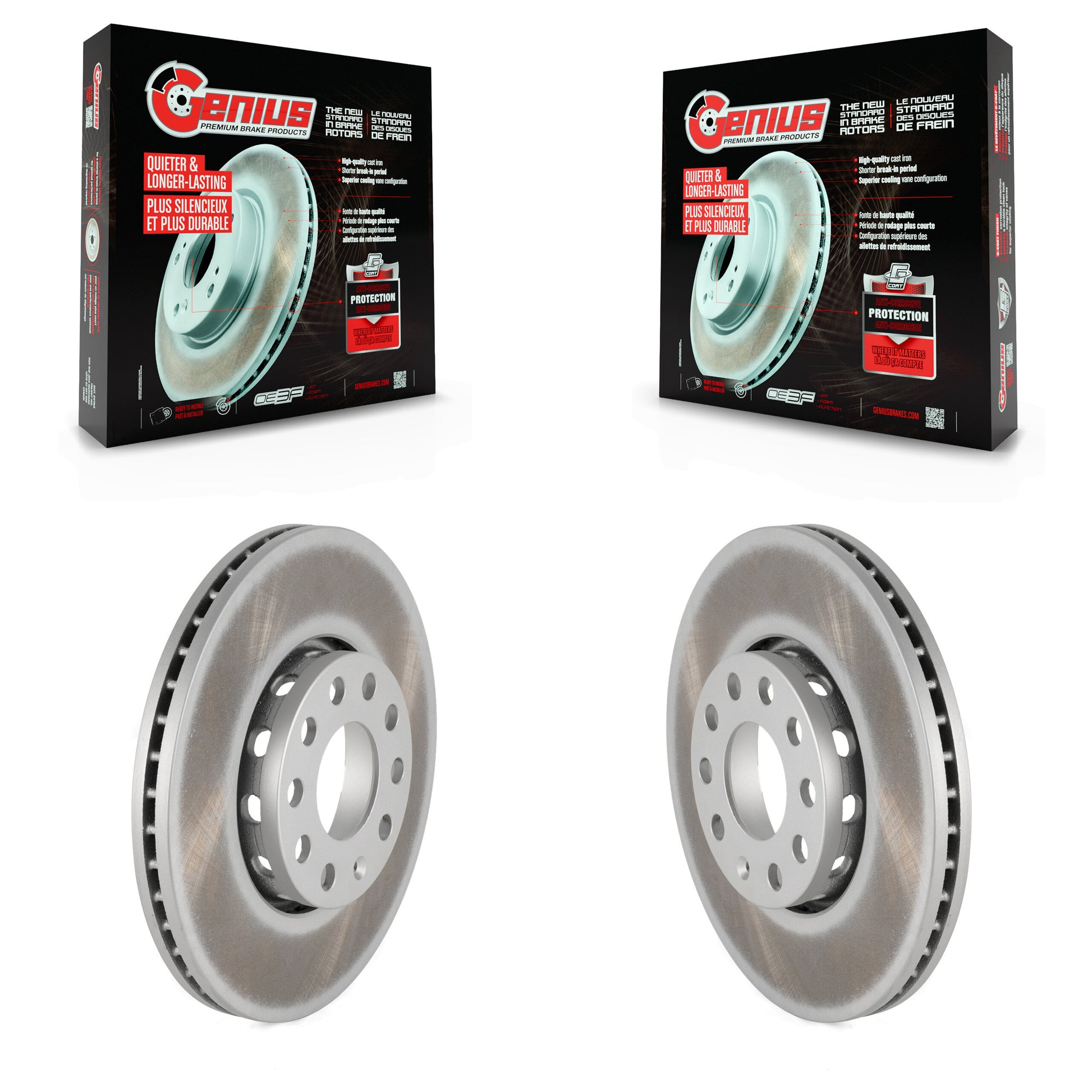 Genius KG-100157 Disc Brake Rotor for 1992-2006 Volkswagen Passat, Audi A4 and More - Front