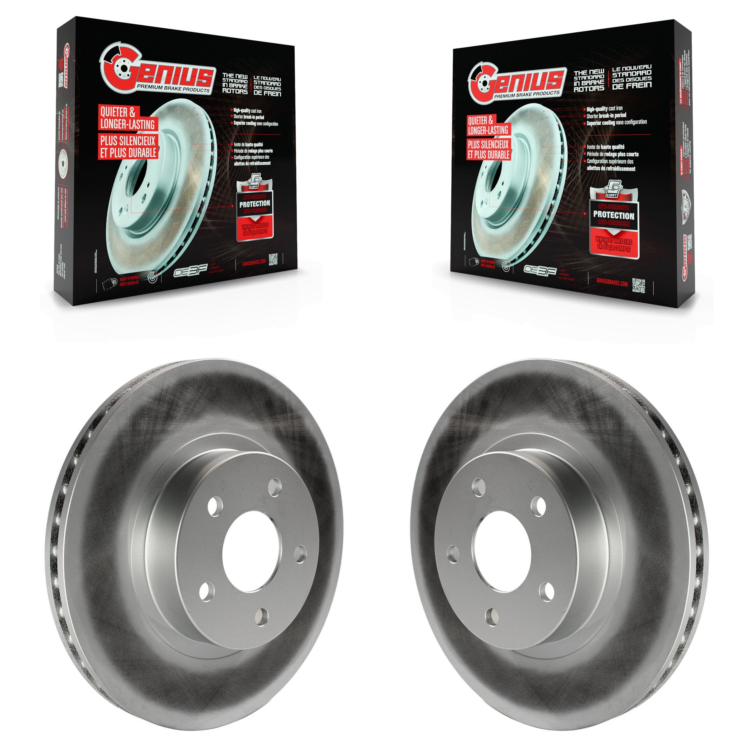 Genius KG-100159 Disc Brake Rotor for 1991-2016 Subaru Impreza, Scion FR-S and More - Front