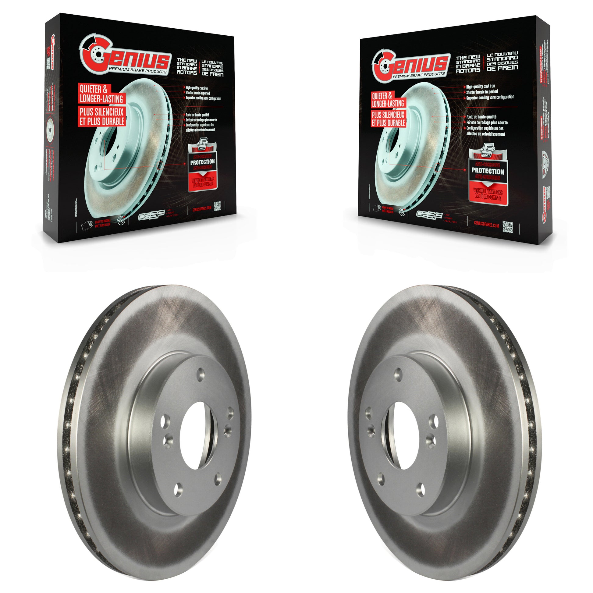 Genius KG-100161 Disc Brake Rotor for 1998-2017 Honda Accord, Honda CR-Z and More - Front