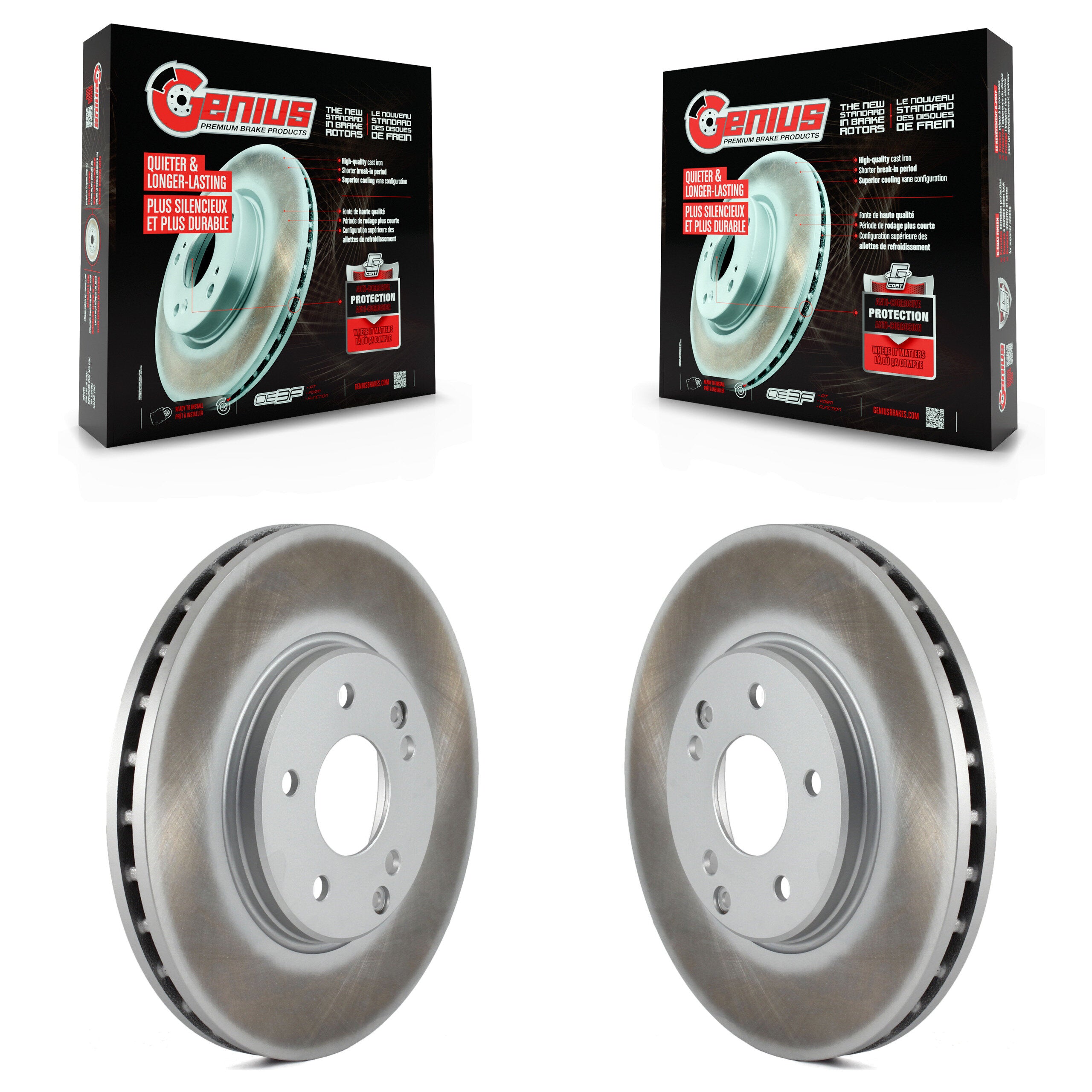 Genius KG-100164 Disc Brake Rotor for 1996-2011 Mercedes-Benz SLK300, Chrysler Crossfire and More - Front