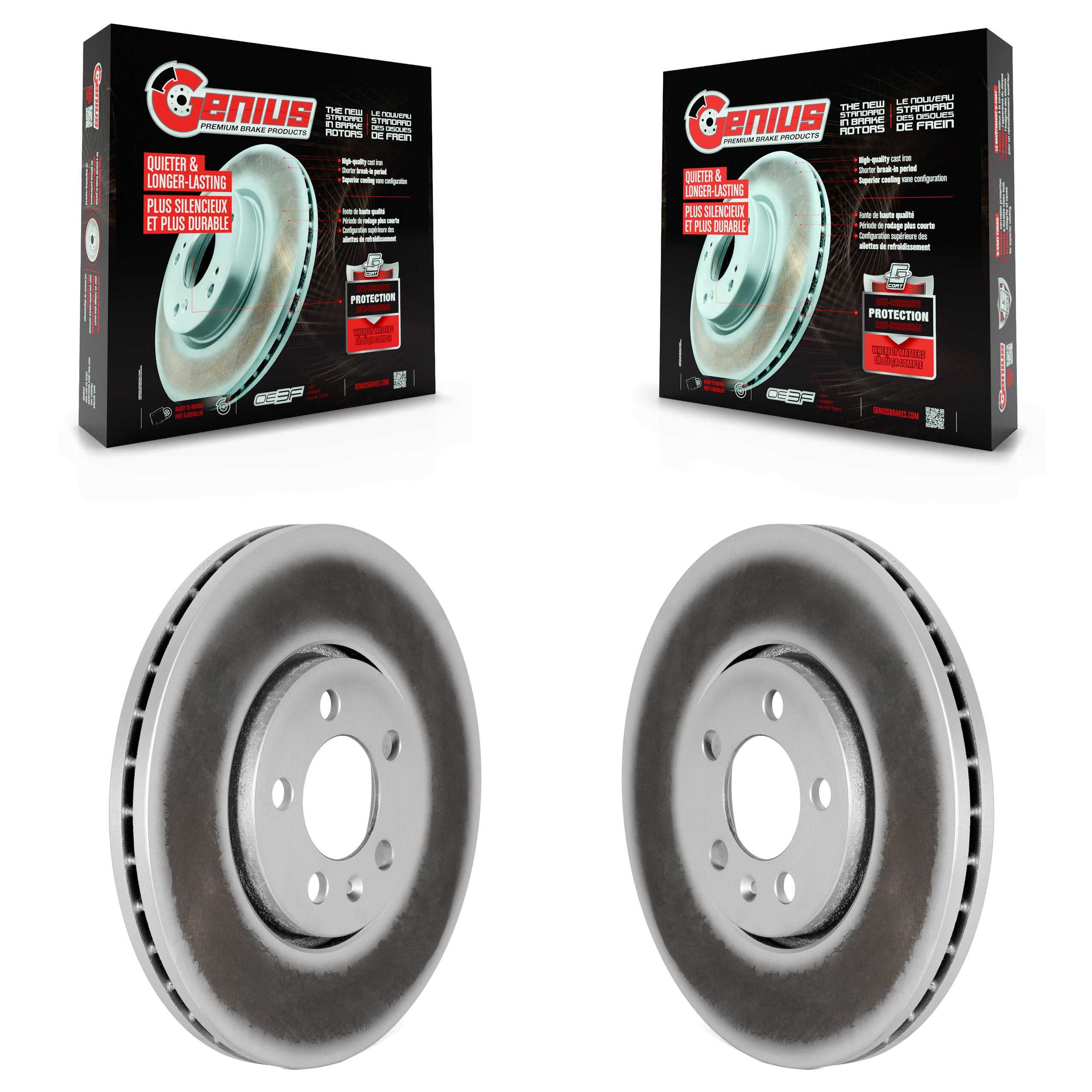 Genius KG-100168 Disc Brake Rotor for 1999-2010 Volkswagen Golf, Volkswagen Jetta, Volkswagen Beetle - Front