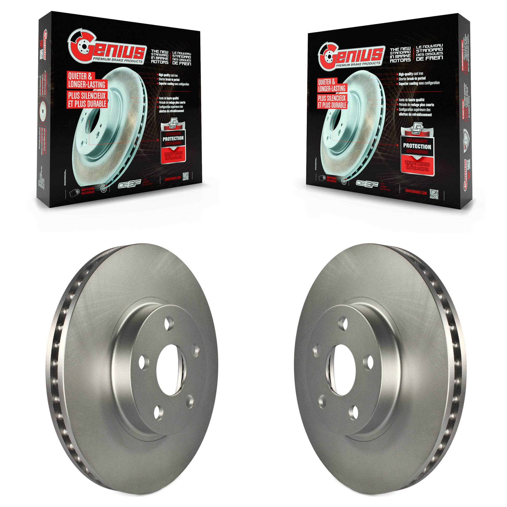 Genius KG-100174 Disc Brake Rotor for 2000-2010 Scion tC, Pontiac Vibe and More - Front