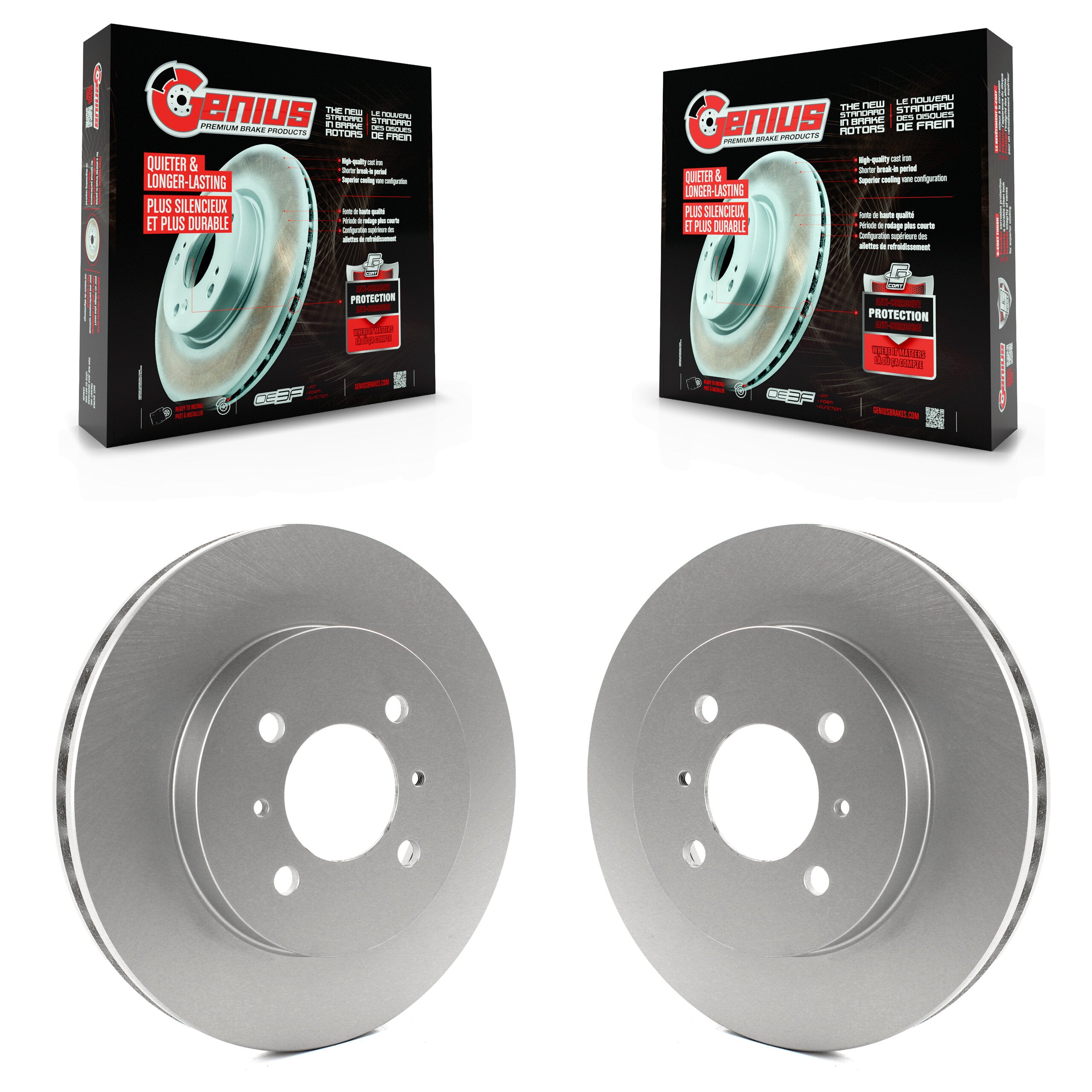 Genius KG-100176 Disc Brake Rotor for 1998-2007 Mitsubishi Lancer, Mitsubishi Mirage - Front