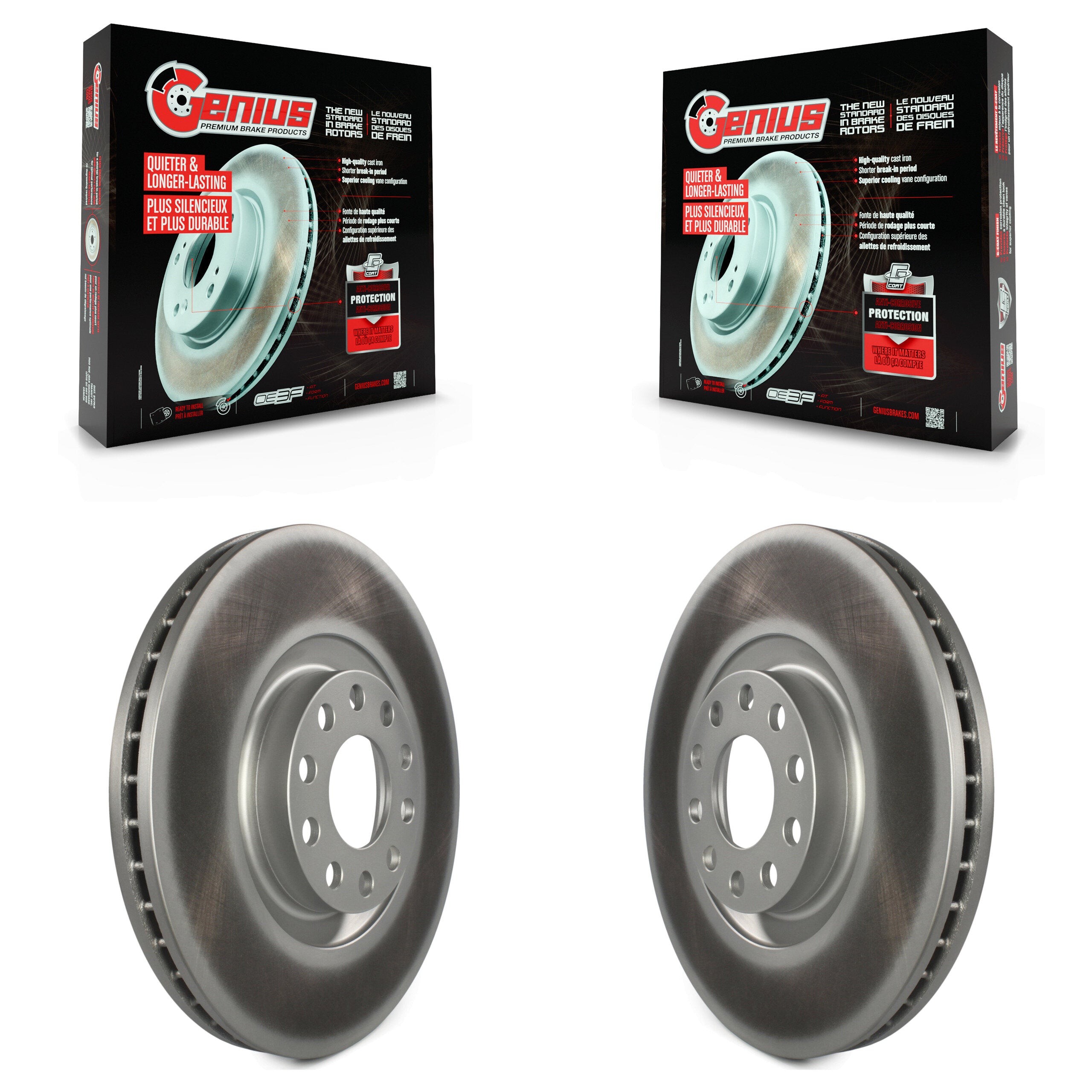 Genius KG-100180 Disc Brake Rotor for 2000-2009 Audi A4, Audi A4 Quattro and More - Front