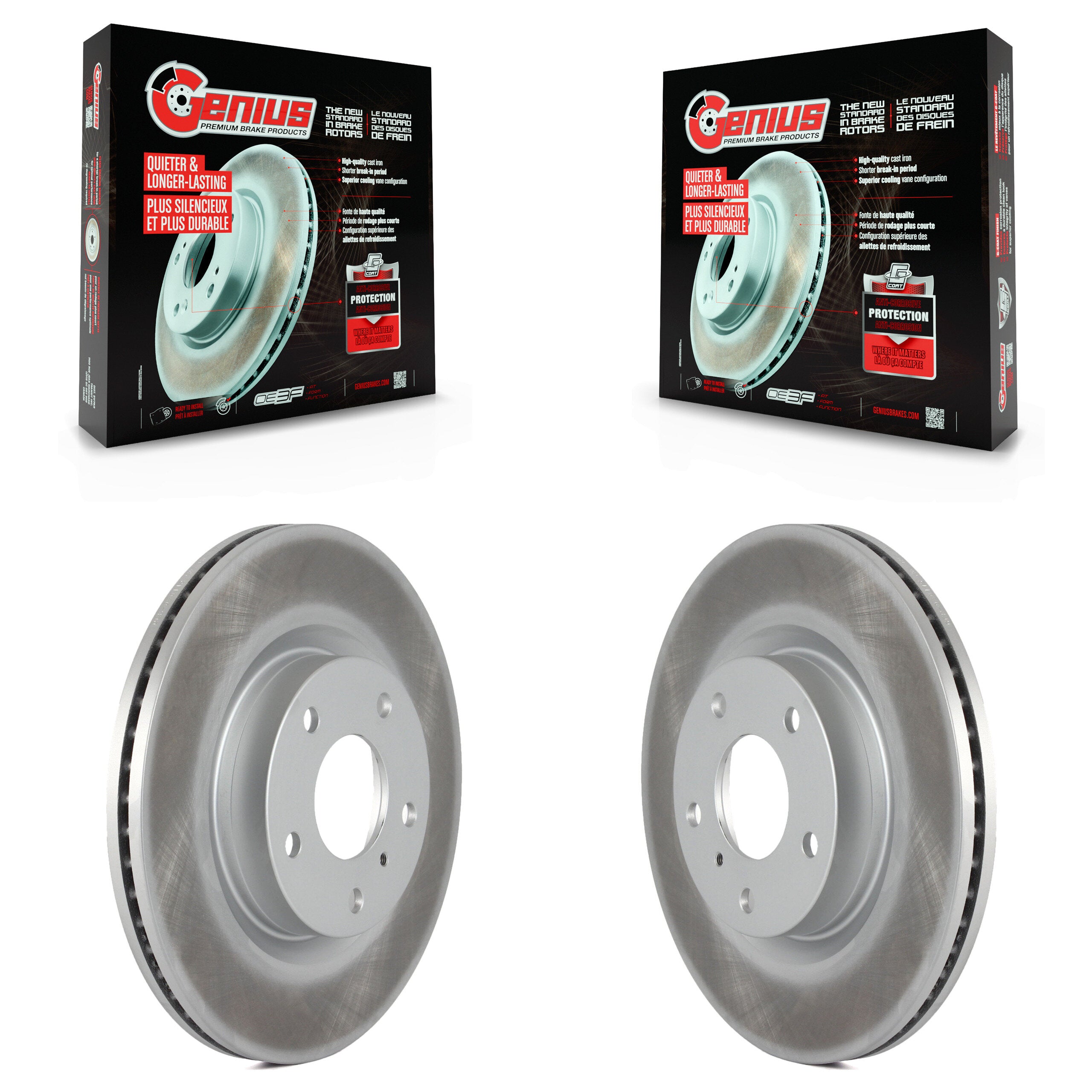 Genius KG-100199 Disc Brake Rotor for 2003-2005 INFINITI G35, Nissan 350Z - Front