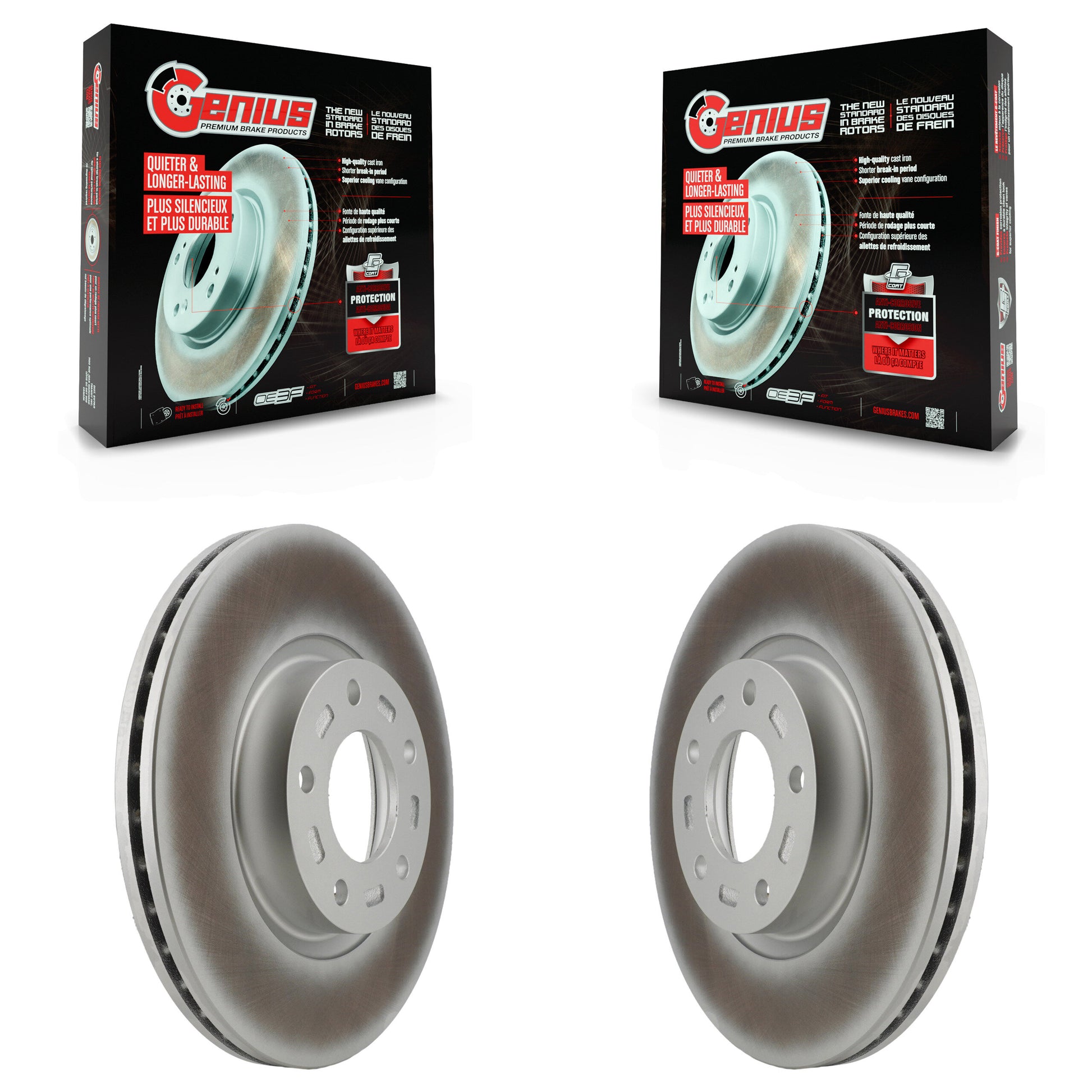 Genius KG-100214 Disc Brake Rotor for 2004-2017 Mazda 3 Sport, Mazda 5, Mazda 3 - Front