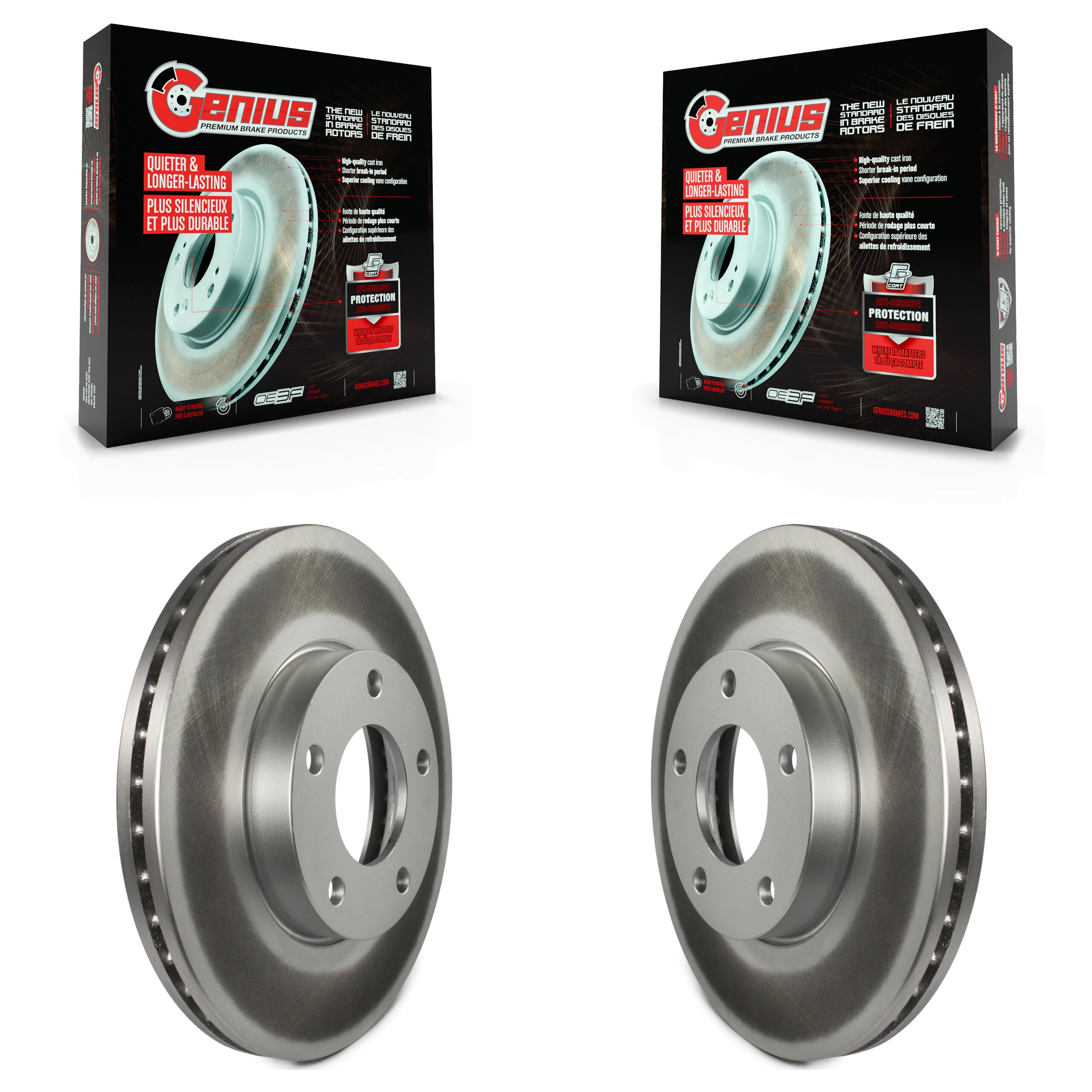 Genius KG-100219 Disc Brake Rotor for 2004-2013 Mazda 3 Sport, Mazda 3 - Front