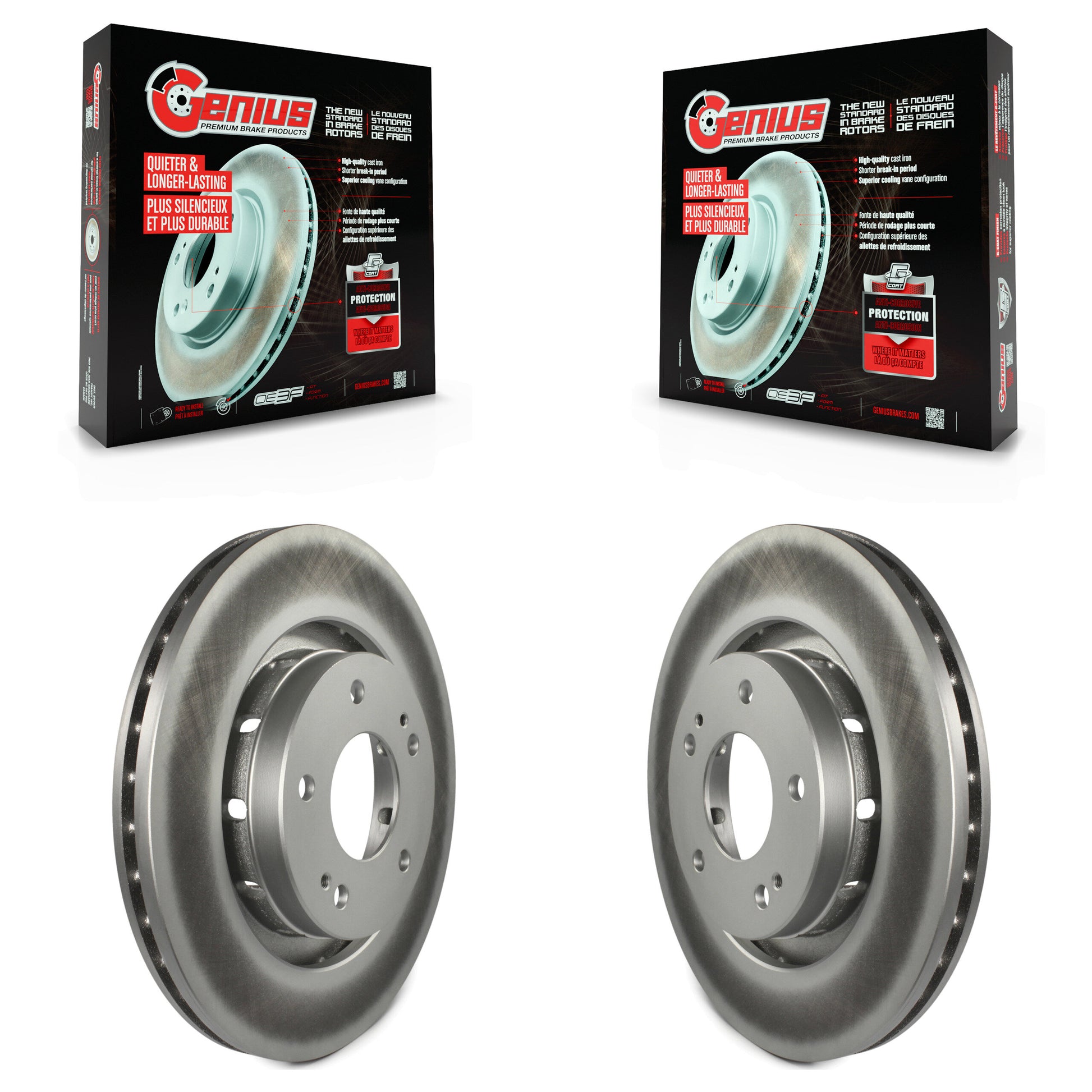 Genius KG-100232 Disc Brake Rotor for 2005-2022 Mitsubishi Outlander PHEV, Mitsubishi Lancer, Mitsubishi Outlander - Front
