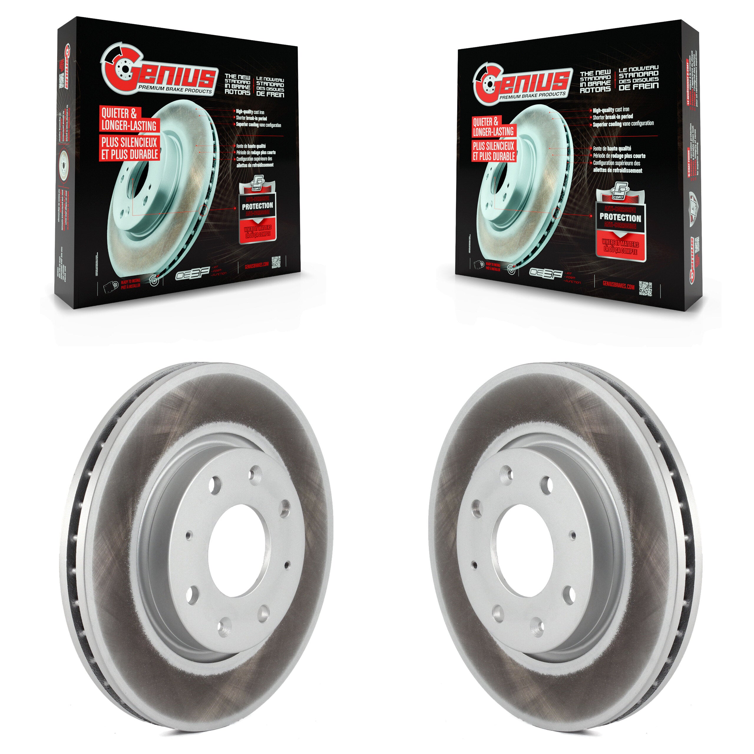 Genius KG-100241 Disc Brake Rotor for 2004-2009 Kia Spectra, Kia Spectra5 - Front