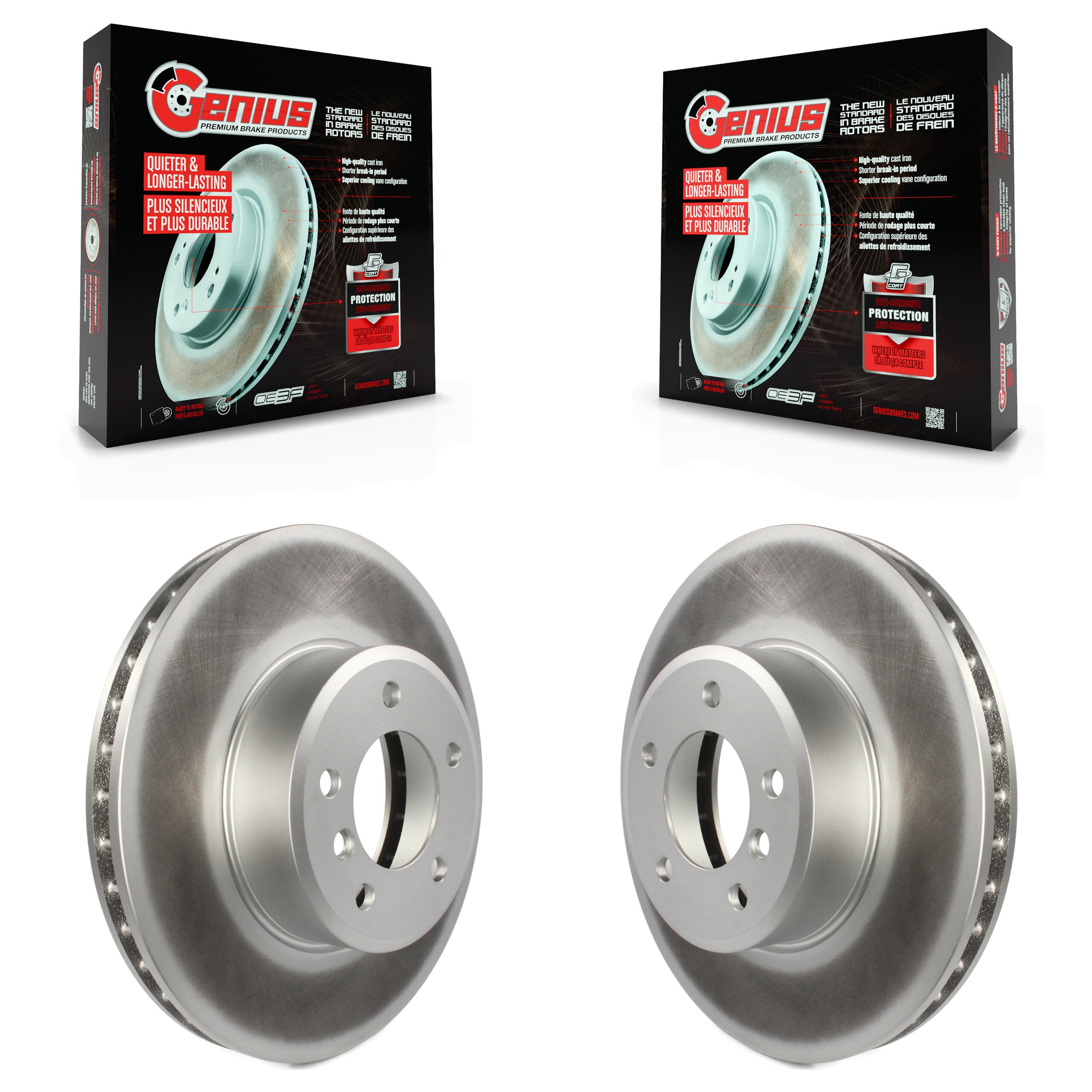 Genius KG-100243 Disc Brake Rotor for 2004-2010 BMW 528i xDrive, BMW 535i xDrive and More - Front