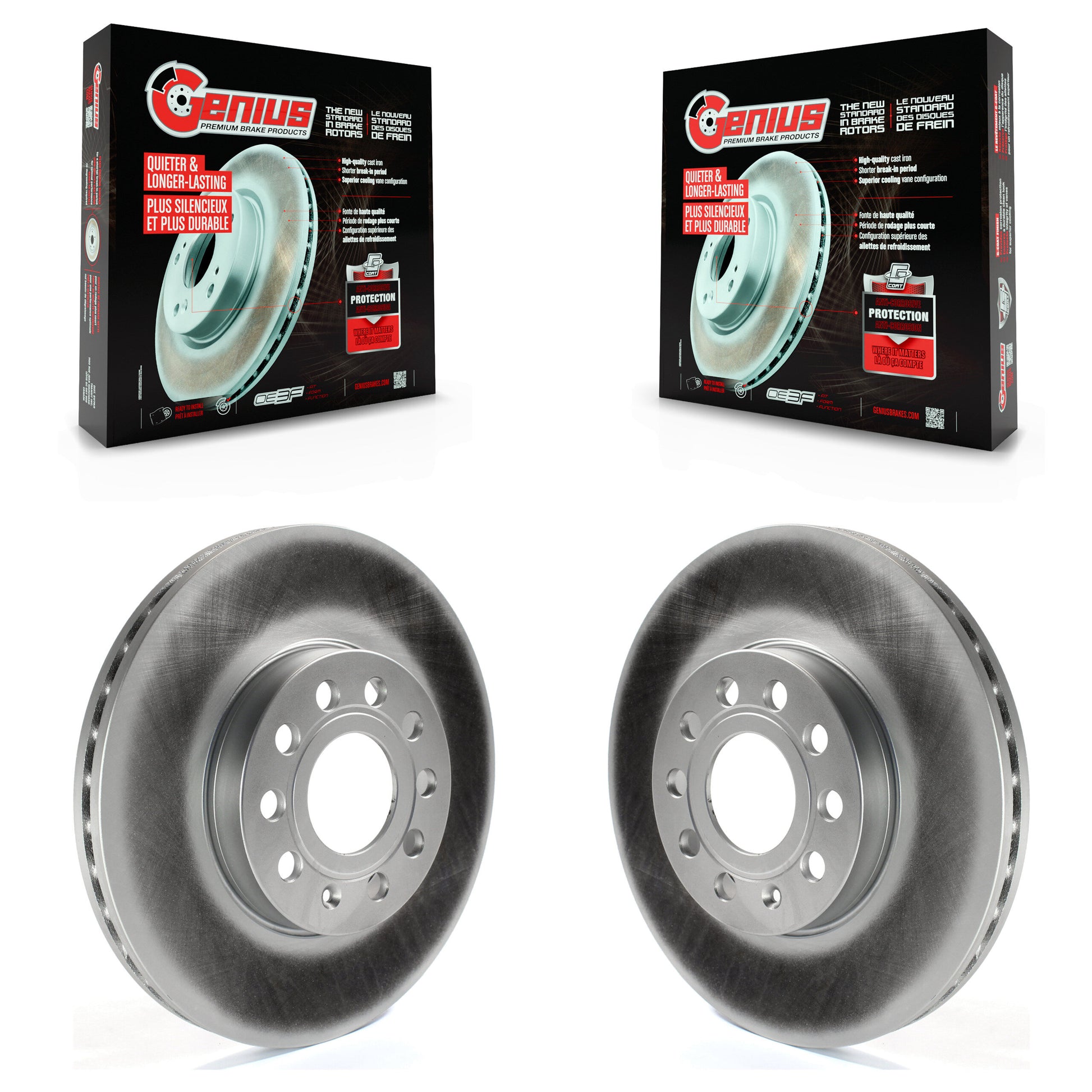 Genius KG-100251 Disc Brake Rotor for 2005-2025 Volkswagen Jetta, Volkswagen Taos and More - Front