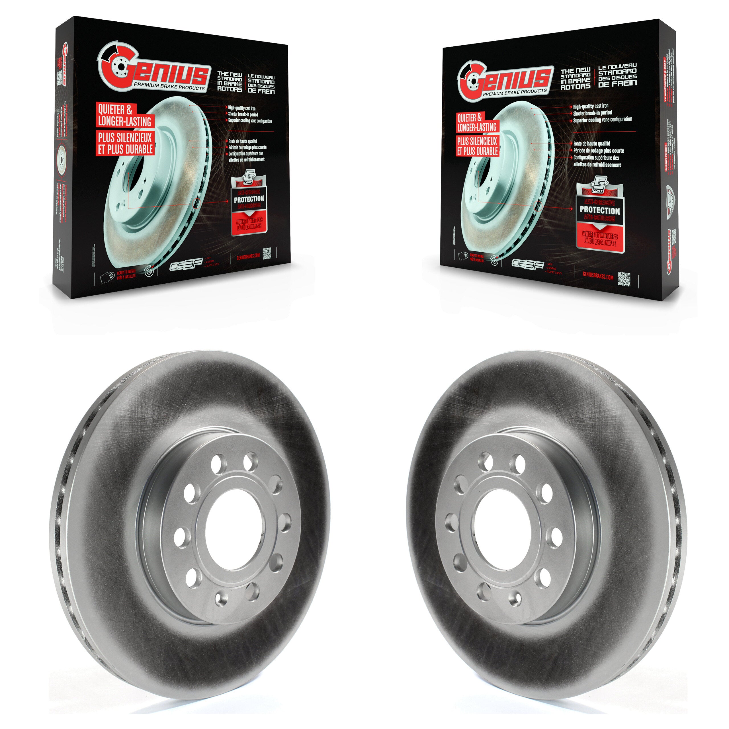 Genius KG-100251 Disc Brake Rotor for 2005-2025 Volkswagen Jetta, Volkswagen Taos and More - Front