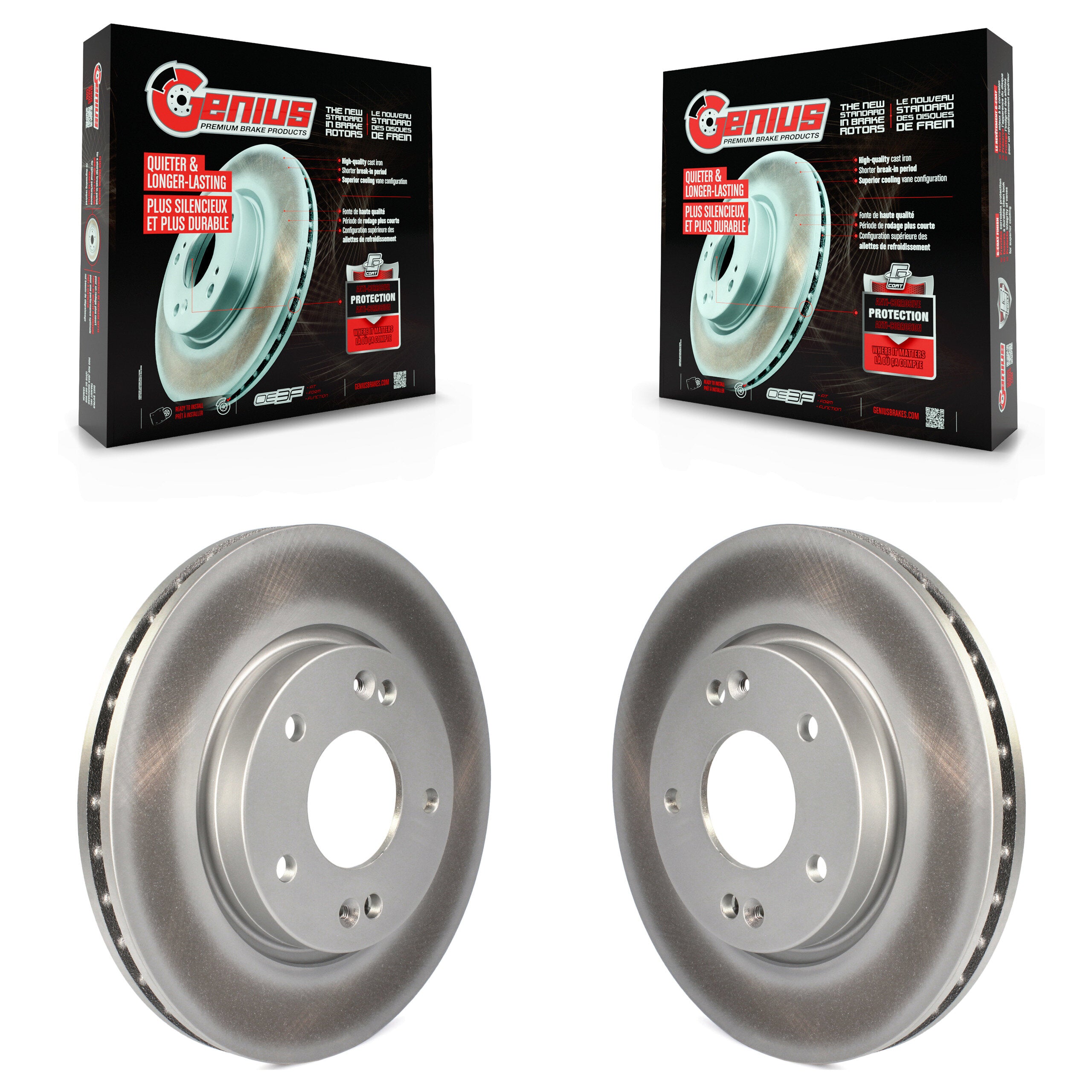 Genius KG-100261 Disc Brake Rotor for 2007-2010 Hyundai Elantra - Front