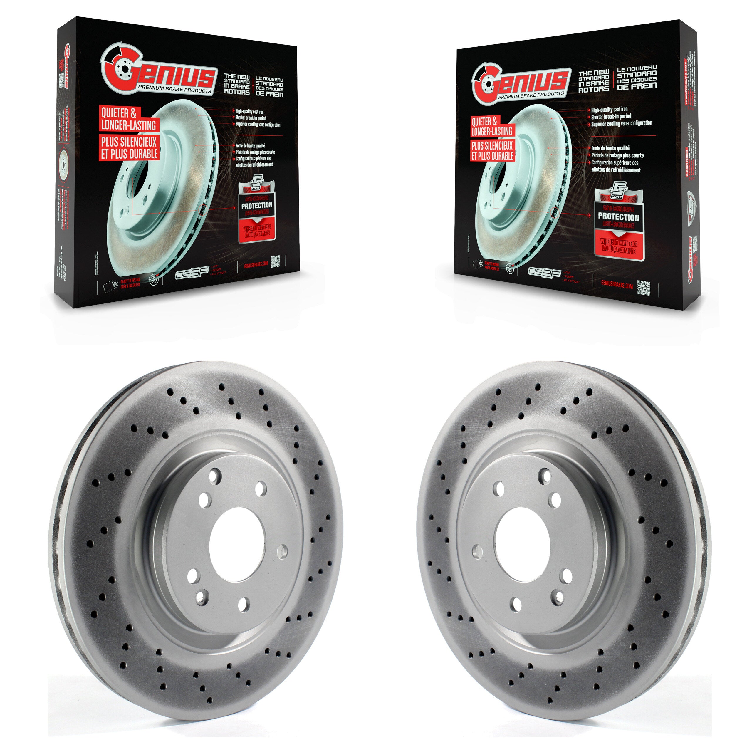 Genius KG-100264 Disc Brake Rotor for 2003-2011 Mercedes-Benz SLK300, Mercedes-Benz CLK350 and More - Front
