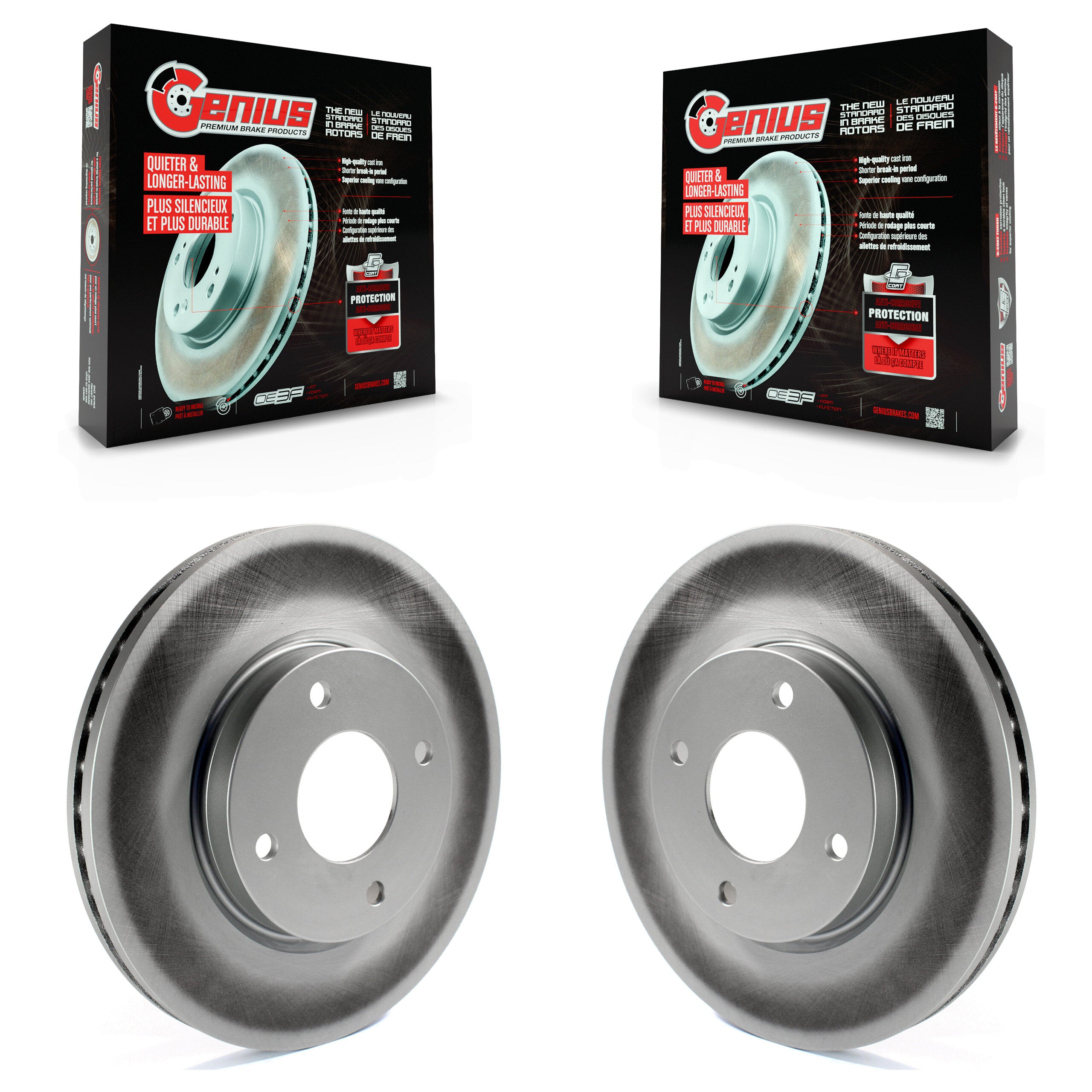 Genius KG-100270 Disc Brake Rotor for 2007-2014 Nissan Cube, Nissan Sentra, Nissan Versa - Front