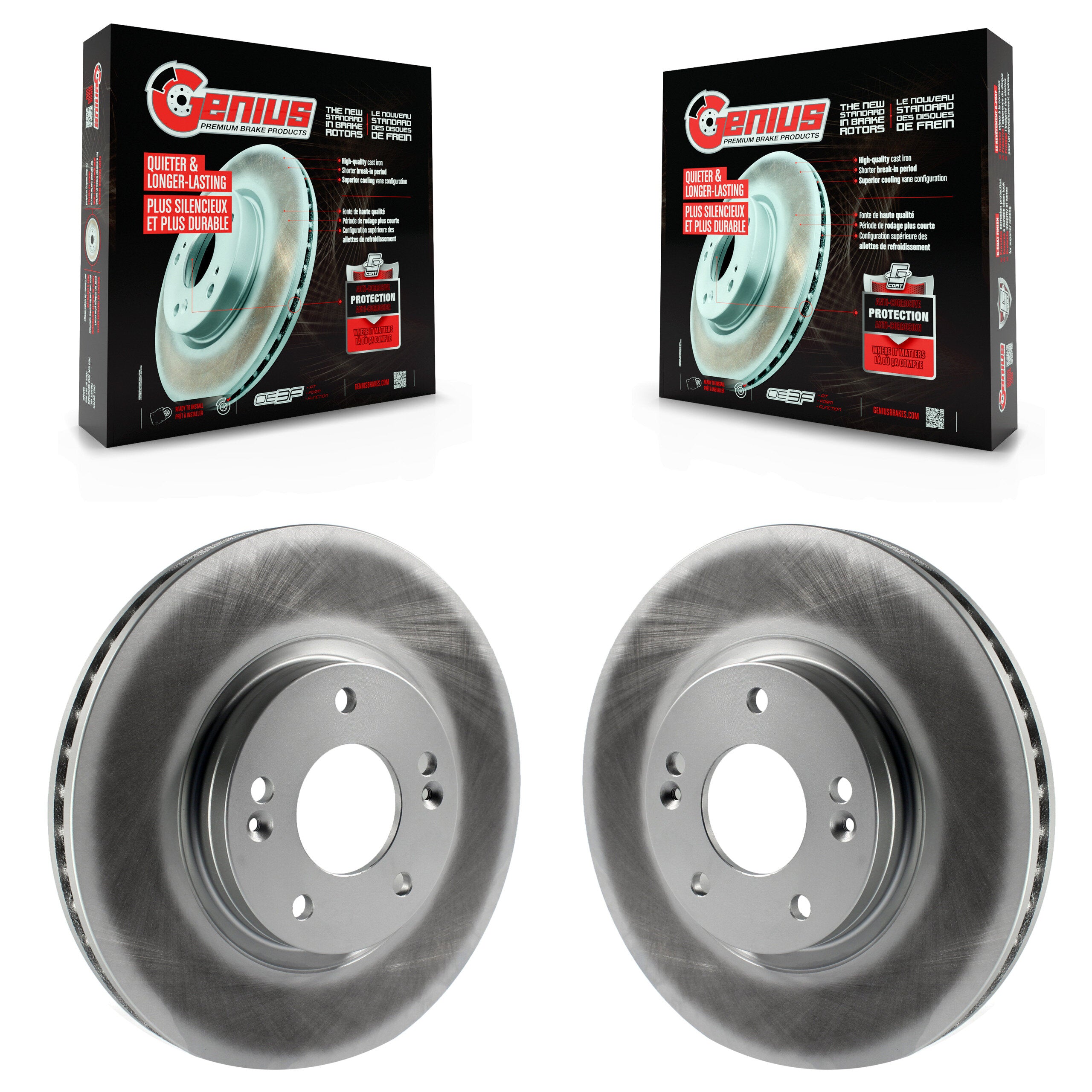 Genius KG-100280 Disc Brake Rotor for 2007-2009 Hyundai Santa Fe - Front