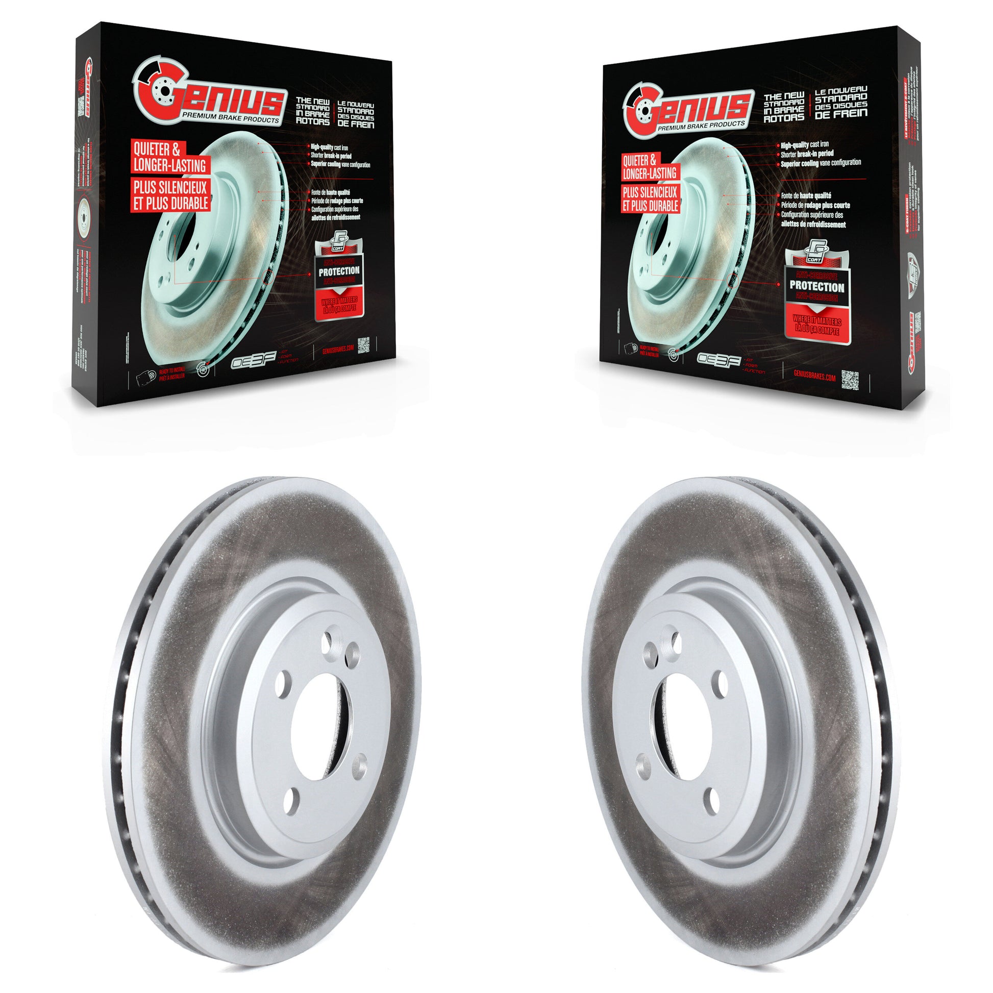 Genius KG-100283 Disc Brake Rotor for 2002-2015 Mini Cooper Countryman, Mini Cooper - Front