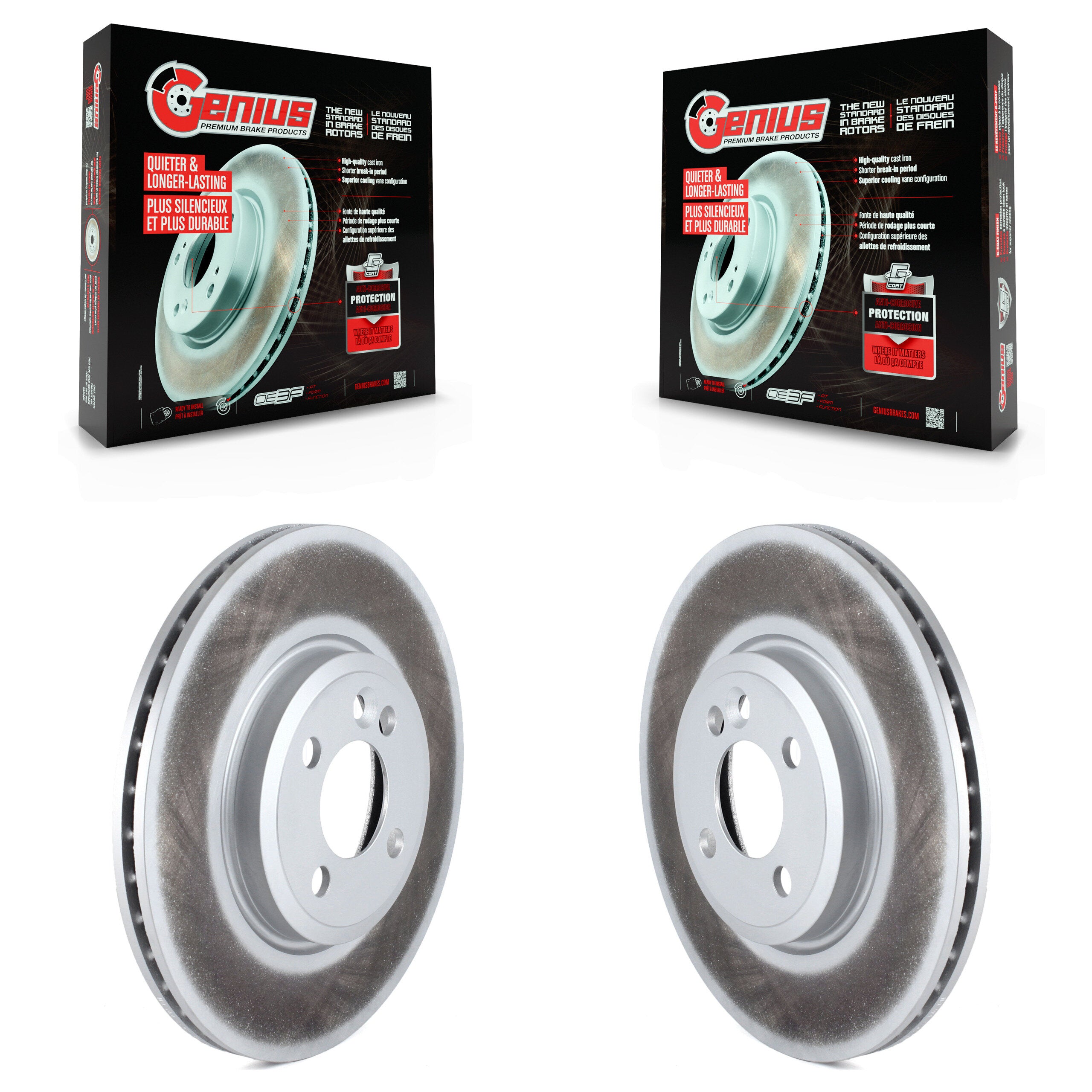 Genius KG-100283 Disc Brake Rotor for 2002-2015 Mini Cooper Countryman, Mini Cooper - Front