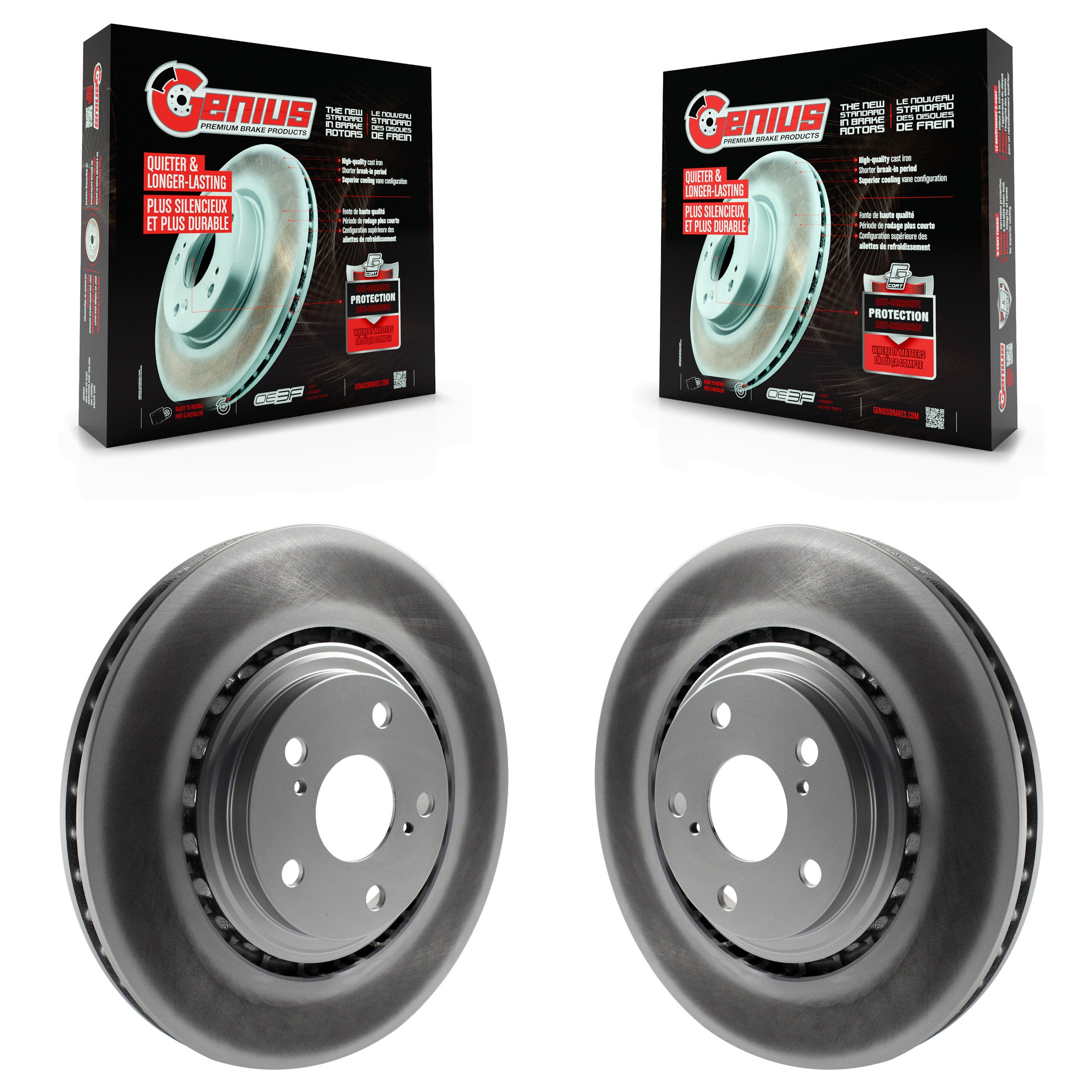 Genius KG-100290 Disc Brake Rotor for 2008-2021 Lexus NX300, Lexus NX200t and More - Front