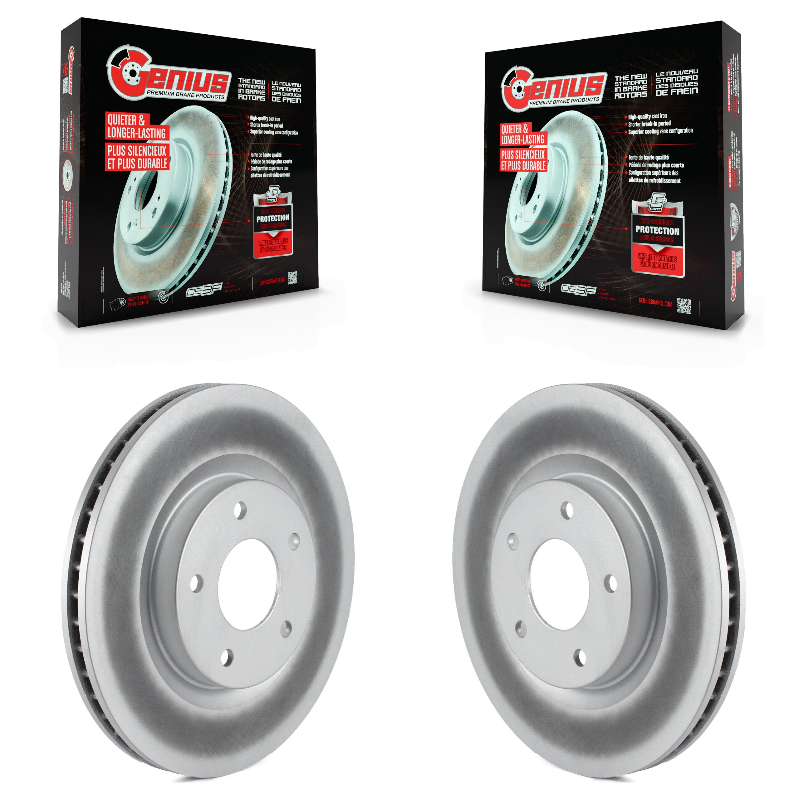 Genius KG-100291 Disc Brake Rotor for 2007-2015 Nissan Rogue Select, Nissan Rogue, Nissan Sentra - Front