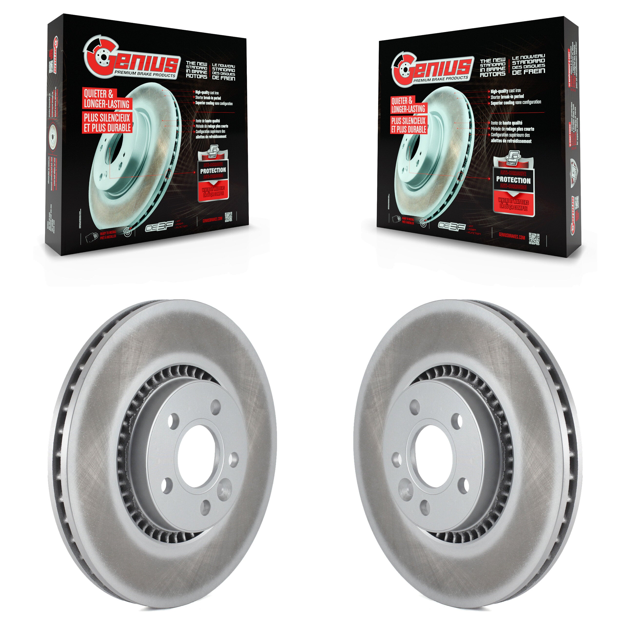 Genius KG-100293 Disc Brake Rotor for 2007-2018 Volvo S60 Cross Country, Volvo S80 and More - Front