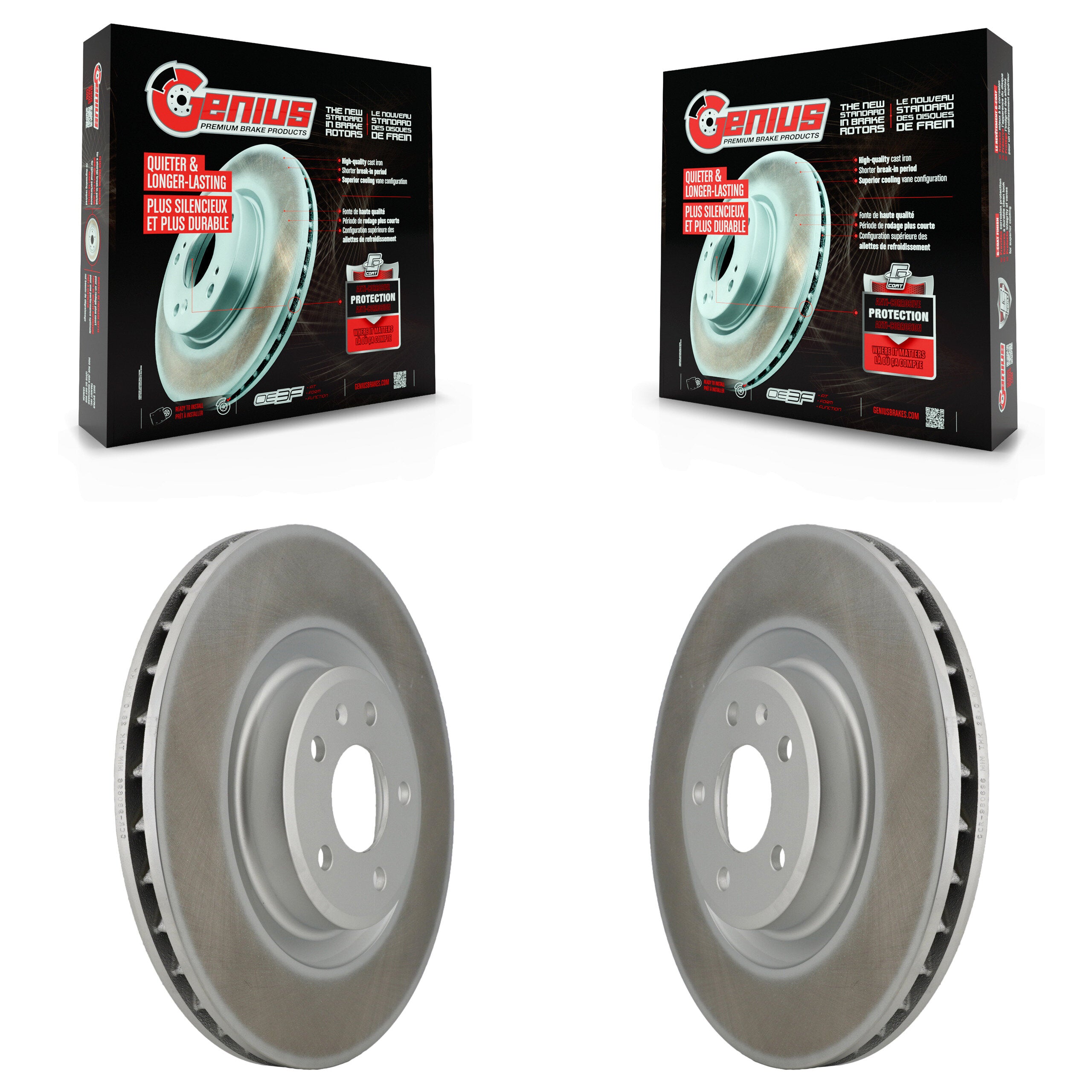 Genius KG-100302 Disc Brake Rotor for 2008-2024 Audi Q5, Porsche Macan and More - Front