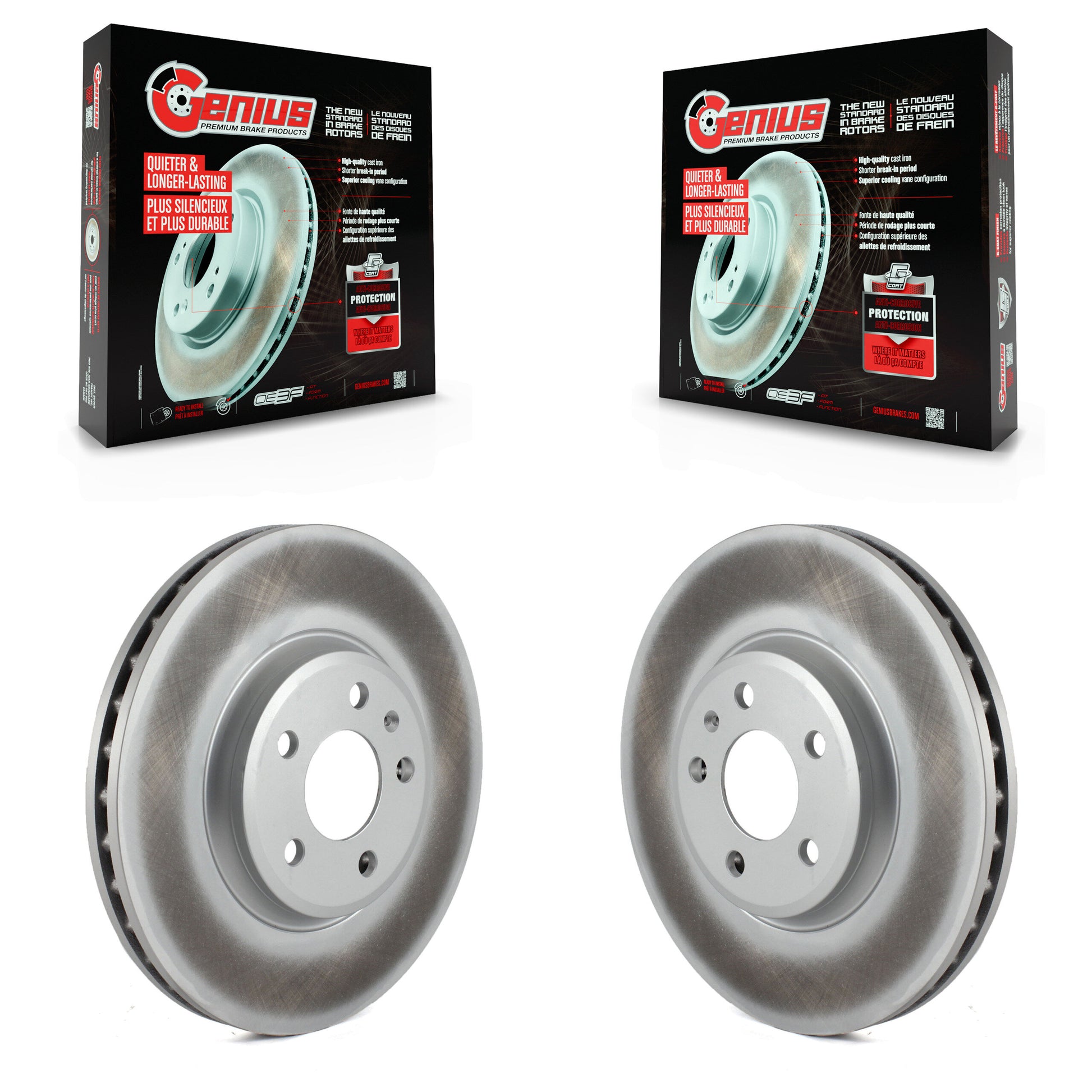 Genius KG-100303 Disc Brake Rotor for 2008-2013 Audi A4 allroad, Audi A4 Quattro and More - Front